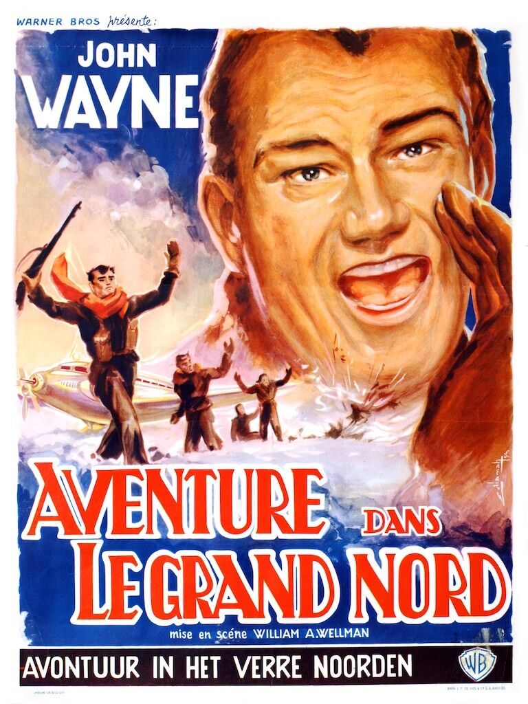 LA GRAN AVENTURA DEL NORTE, JEFFREY HUNTER, 1953, REPRODUCCIÓN DE CARTEL DE PELÍCULA, VINTAGE, SEGUNDA CALIDAD