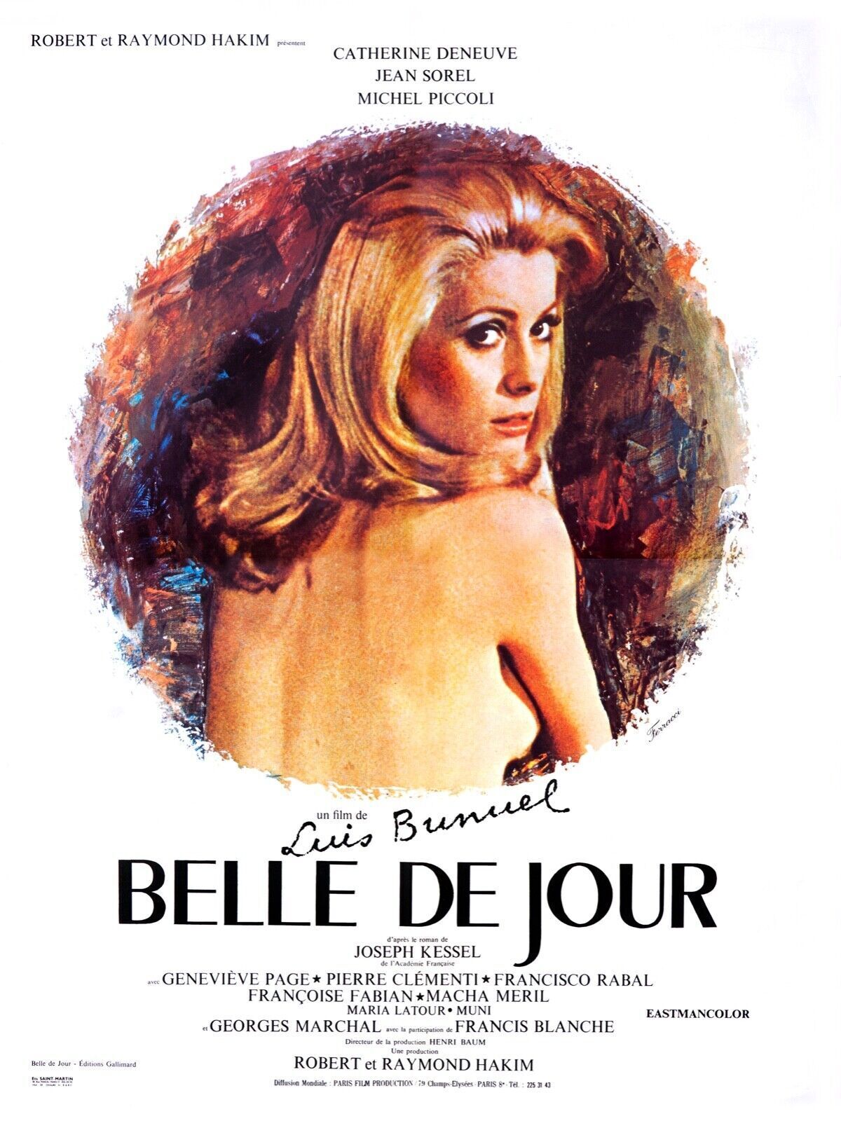 BELLE DE JOUR, CATHERINE DENEUVE, 1967, REPRO MOVIE POSTER, VINTAGE, HQ