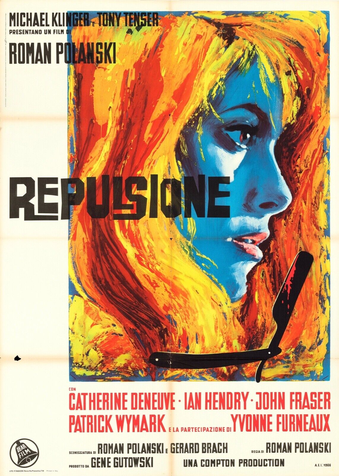 REPULSION, ROMAN POLANSKI, REPRO POSTER, 1965, VINTAGE CINEMA, HQ