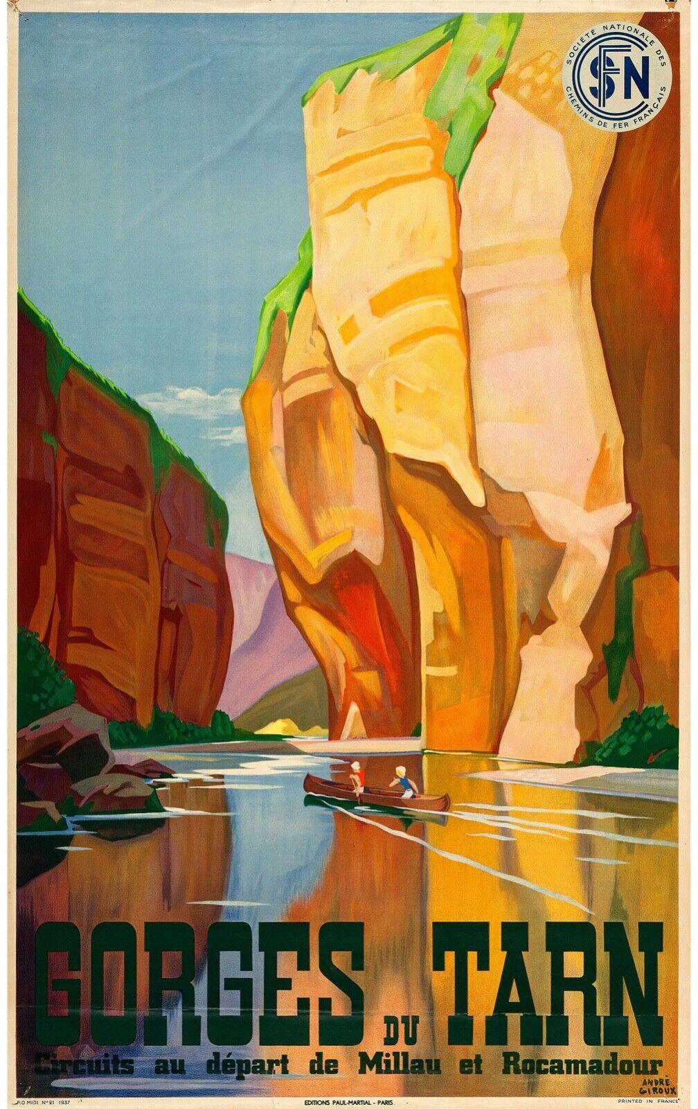 GORGES DU TARN, REPRO PUBLICITARY POSTER, VINTAGE, HQ.