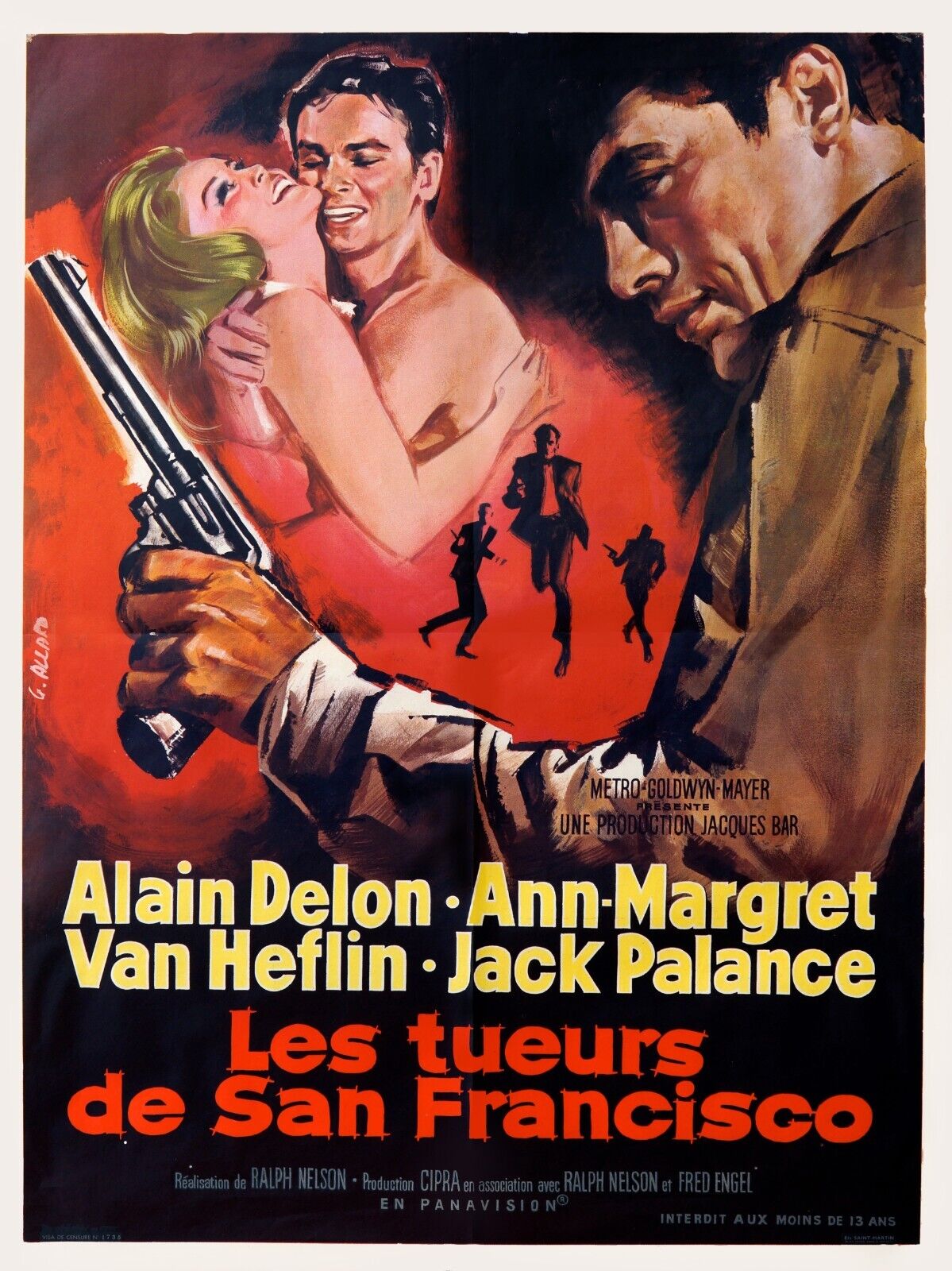 THE SAN FRANCISCO KILLERS, ALAIN DELON, 1973, REPRO VINTAGE CINEMA POSTER, HQ