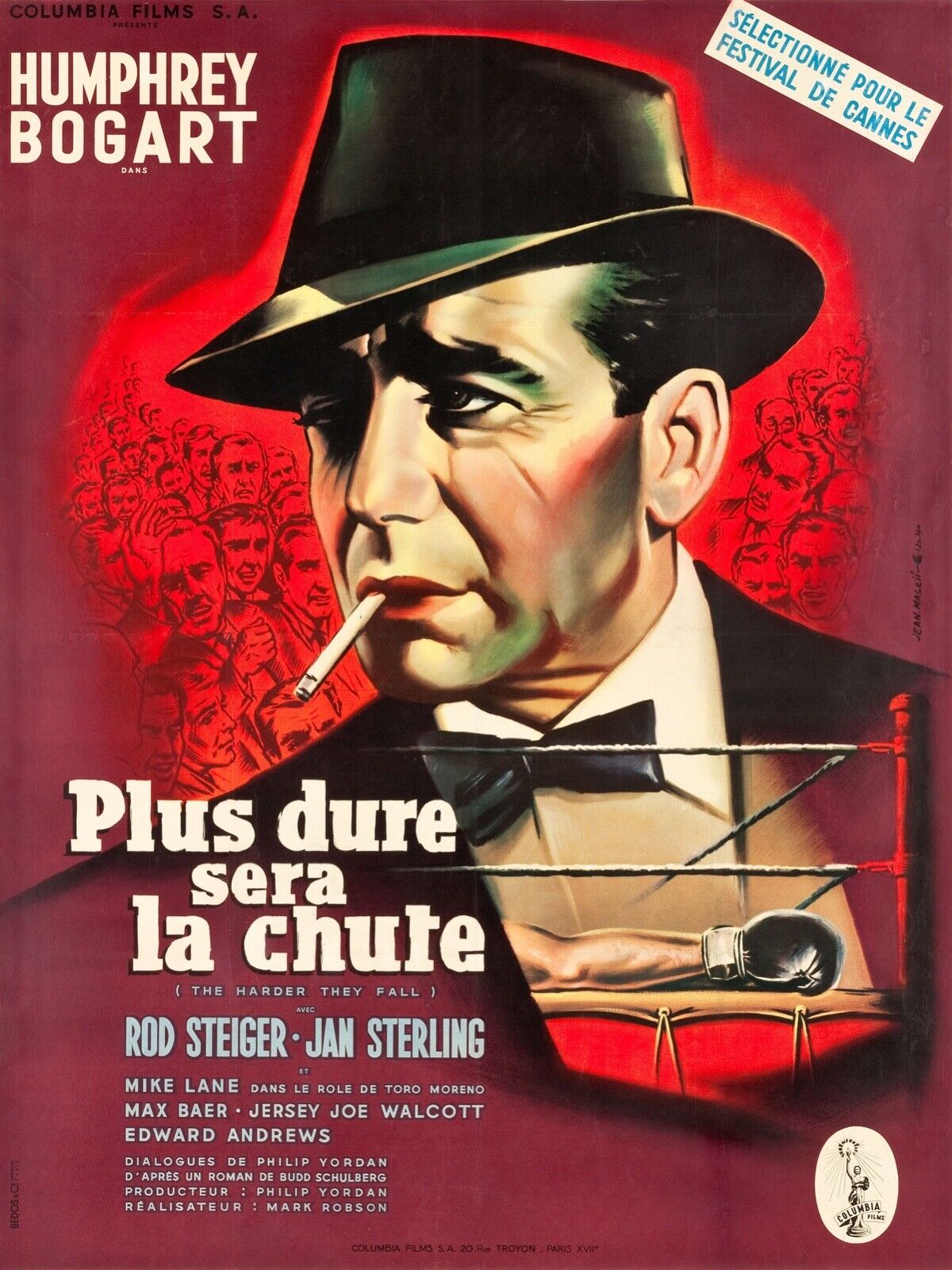 PLUS DURE SERA LA CHUTE, HUMPHREY BOGART, 1956, Repro affiche cinéma, HQ