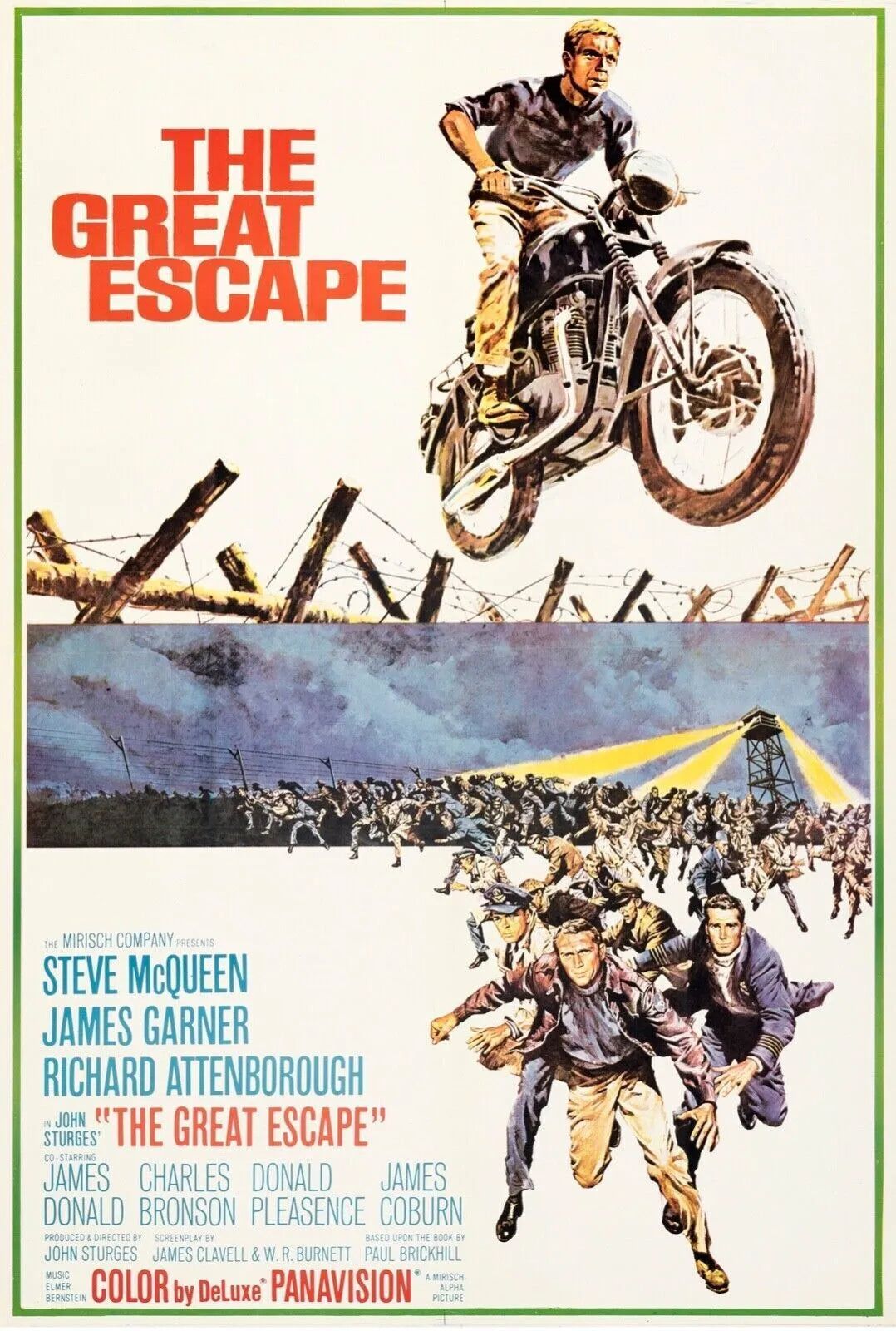 THE GREAT ESCAPE, STEVE MCQUEEN, 1963, REPRO VINTAGE CINEMA POSTER, HQ