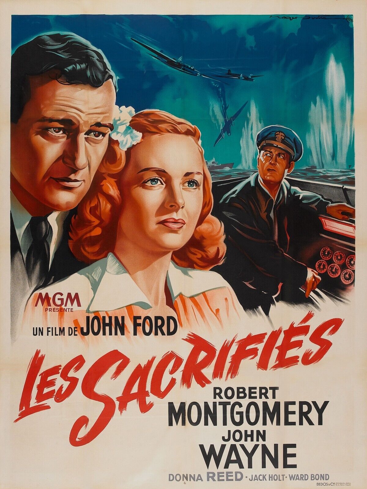 LOS SACRIFICANTES, JOHN WAYNE, 1945, REPRODUCCIÓN DE CARTEL DE CINE VINTAGE DE ALTA CALIDAD