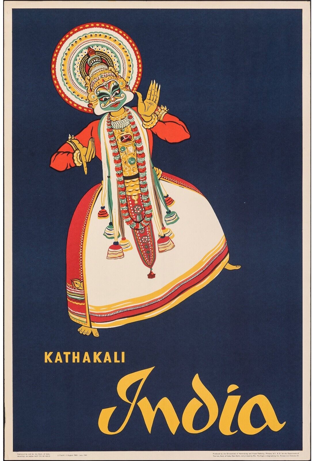 INDE, REPRO TRAVEL ADVERTISING POSTER, VINTAGE,HQ.