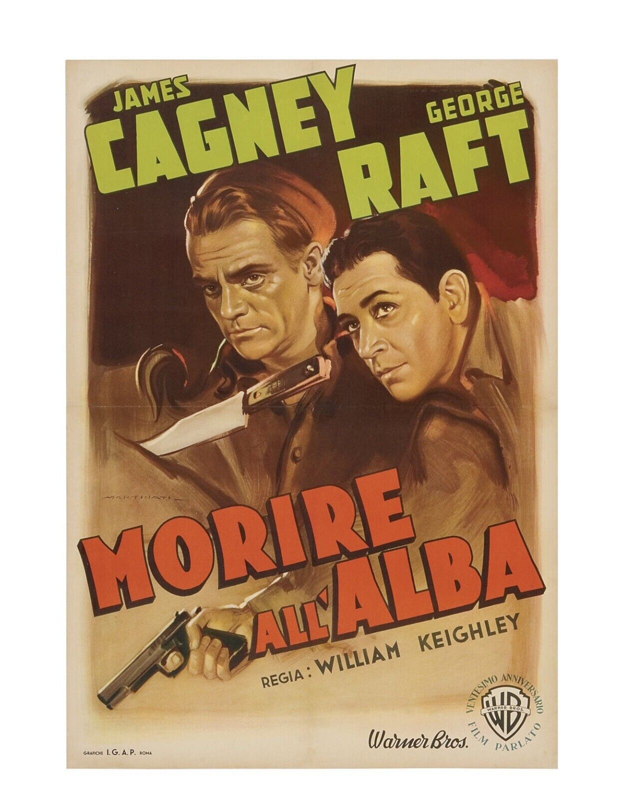 MORIRE ALL ALBA, JAMES CAGNEY, 1935, Repro movie poster, VINTAGE, HQ