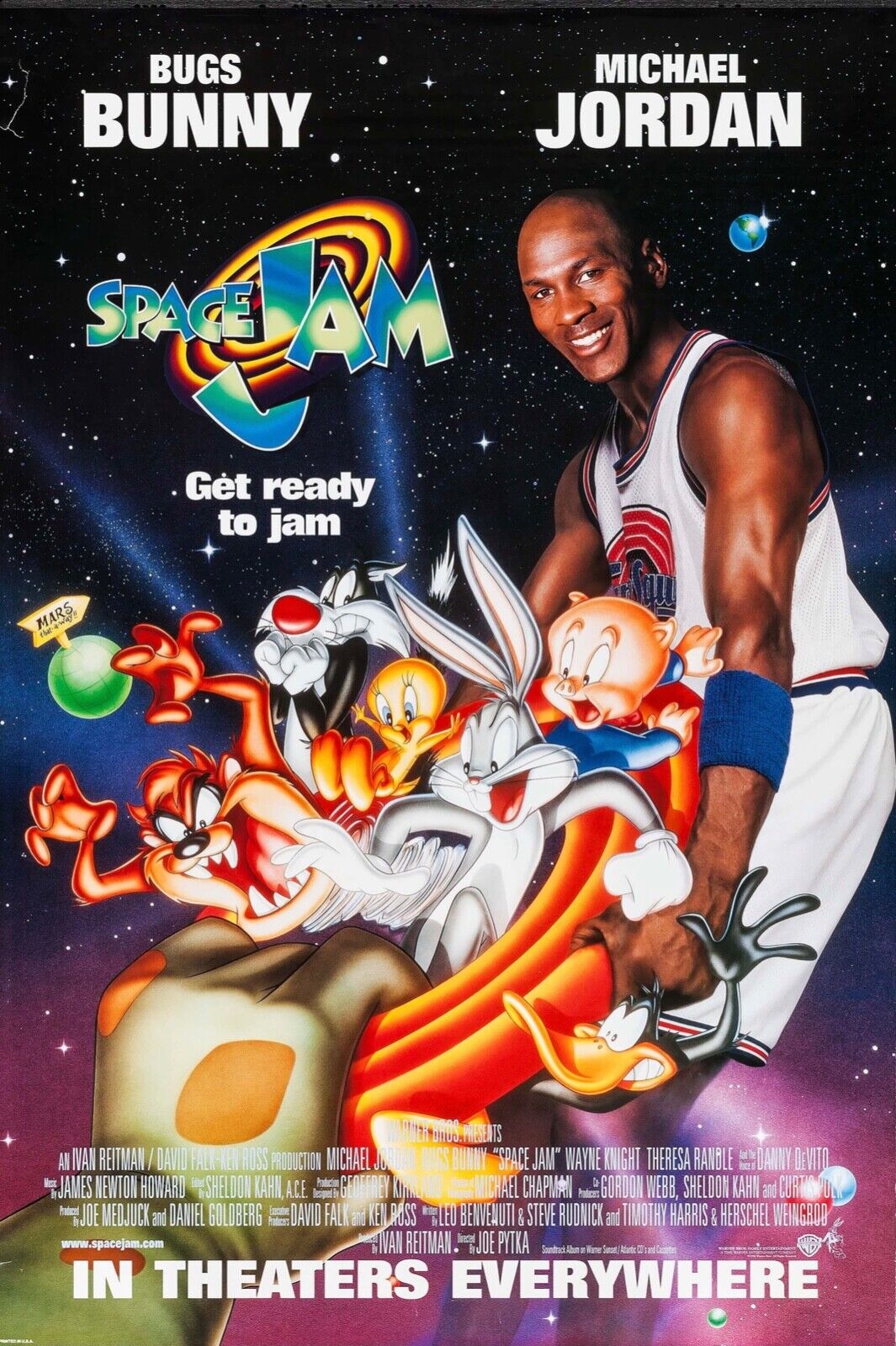 SPACE JAM, MICHAEL JORDAN, 1996, Repro affiche série, HQ