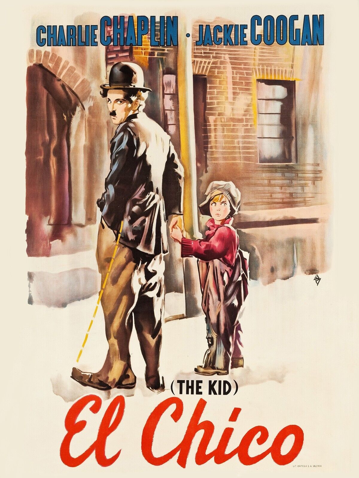 LE KID (THE KID / EL CHICO), CHARLIE CHAPLIN, 1921, Repro affiche cinéma, VINTAGE, HQ