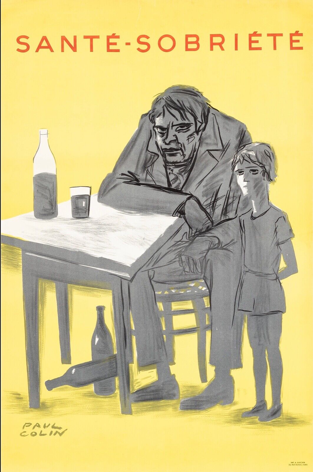 SANTE SOBRIÉTÉ, ALCCOL REPRO AFFICHE PUBLICITAIRE, HQ