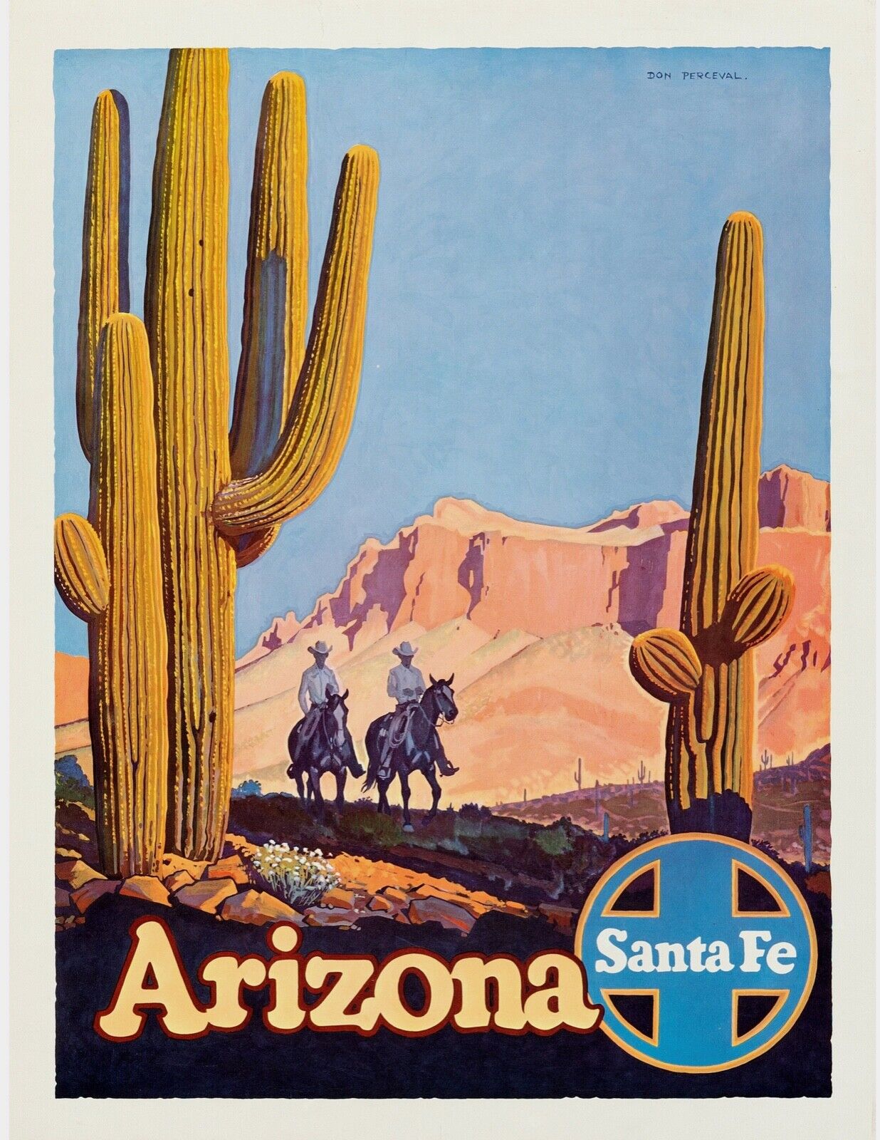 ARIZONA, DESERT, CACTUS, REPRO TRAVEL PUBLICITY POSTER, VINTAGE, HQ