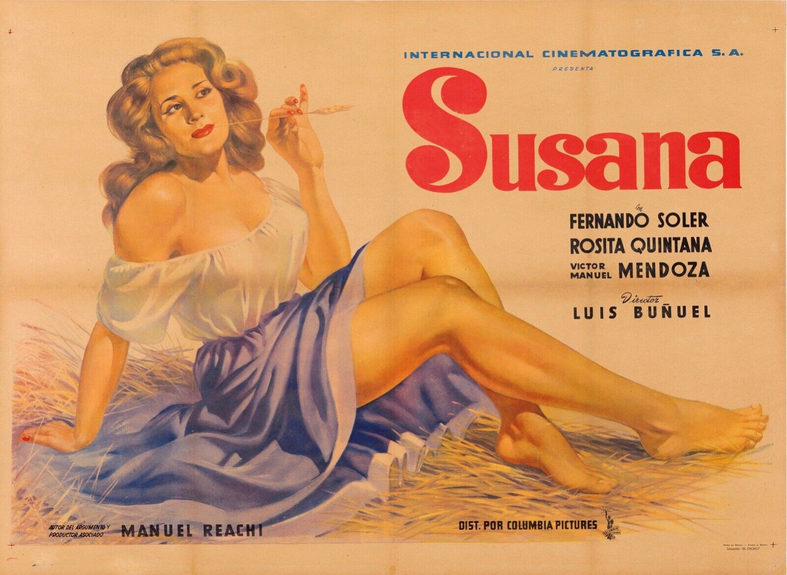 SUSANA, LUIS BUNUEL, 1951, AFFICHE REPRO CINEMA VINTAGE, HQ