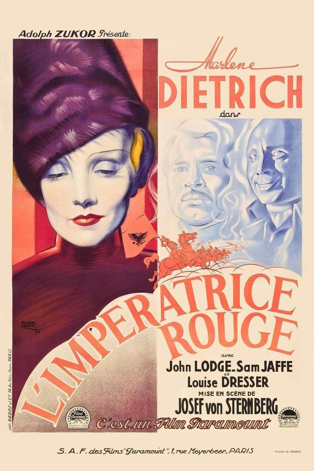 THE RED EMPRESS, MARLENE DIETRICH, 1934, REPRO MOVIE POSTER, VINTAGE, HQ.