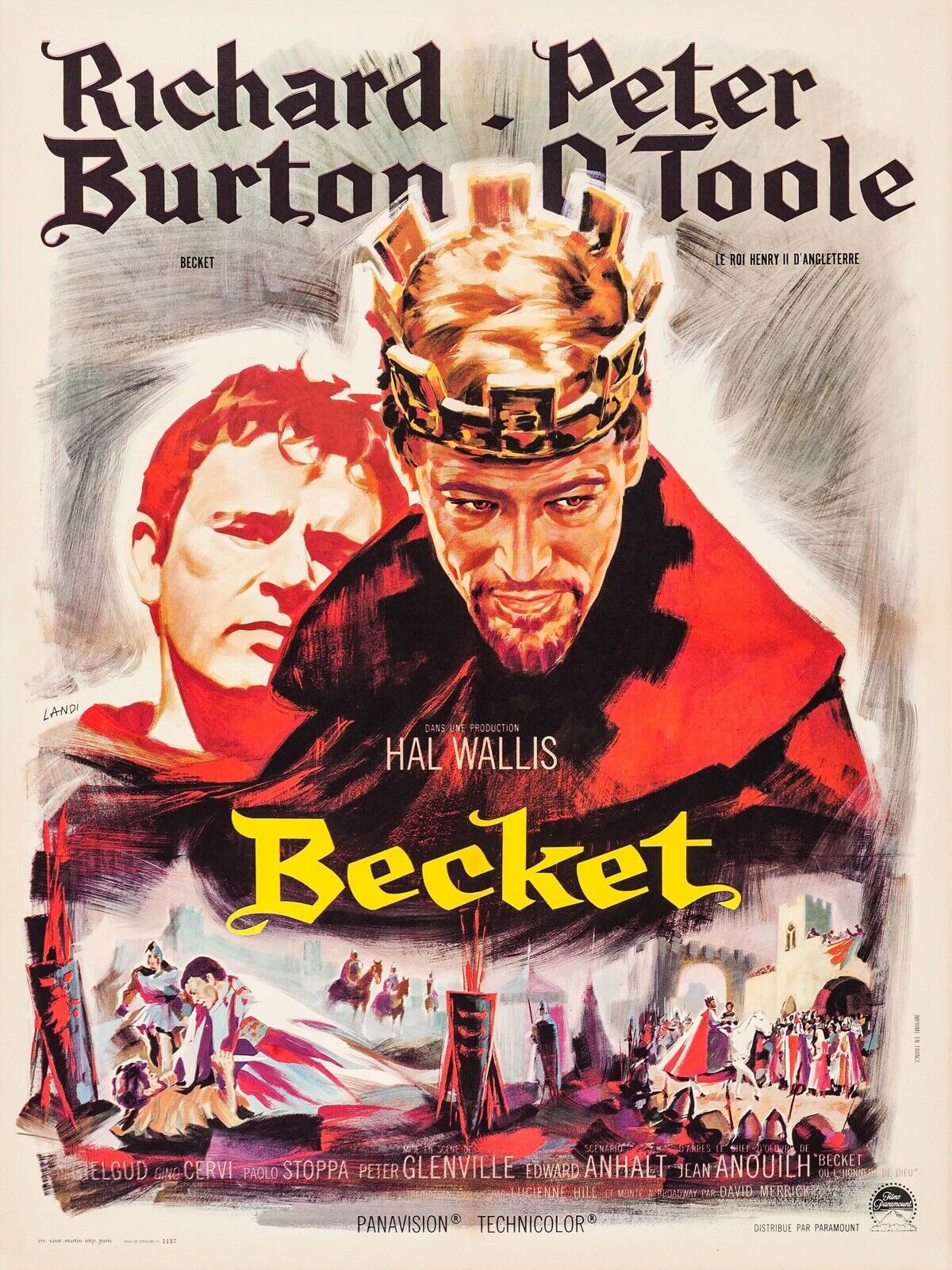 BECKET, RICHARD BURTON, 1964, REPRO MOVIE POSTER, VINTAGE, HQ