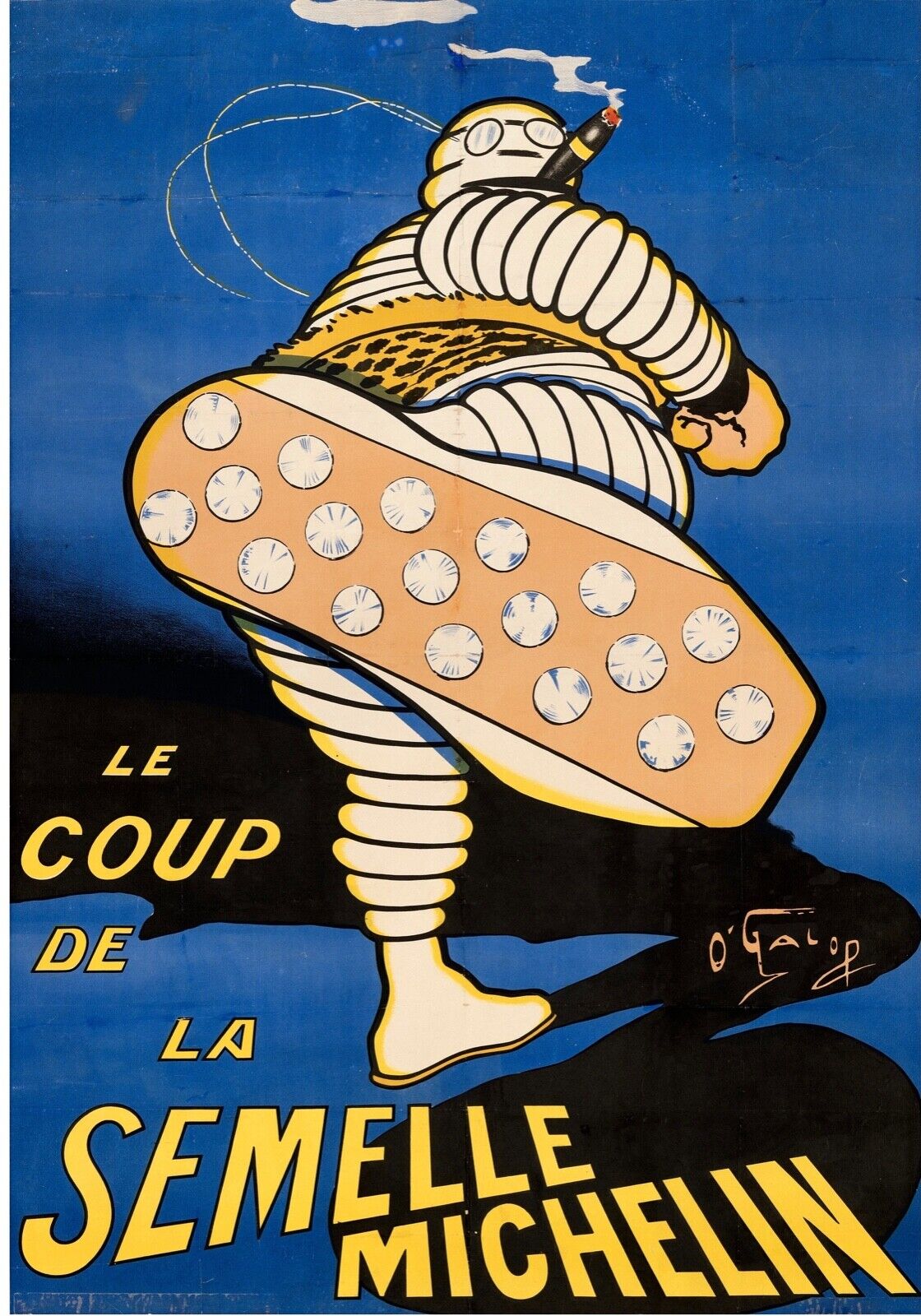 LE COUP DE LA SEMELLE, MICHELIN, REPRO AFFICHE PUBLICITÉ VINTAGE, HQ
