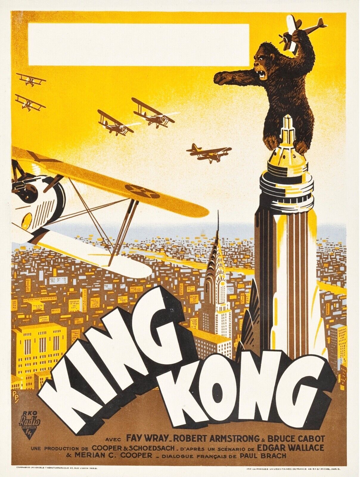 KING KONG, FAY WRAY, GORILLE - REPRO AFFICHE CINEMA VINTAGE HQ