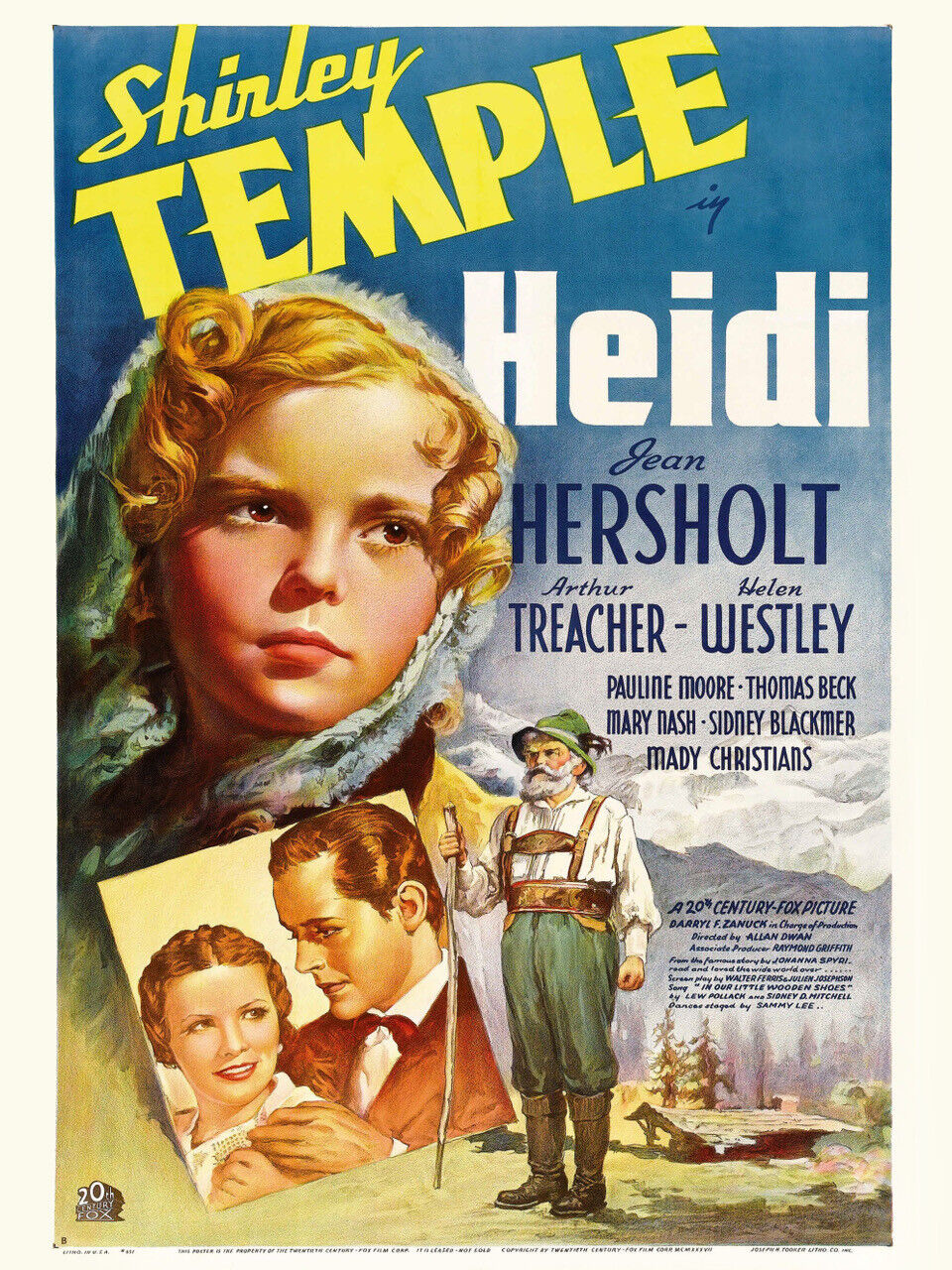 HEIDI SHIRLEY TEMPLE REPRO AFFICHE CINEMA, 1937 HQ