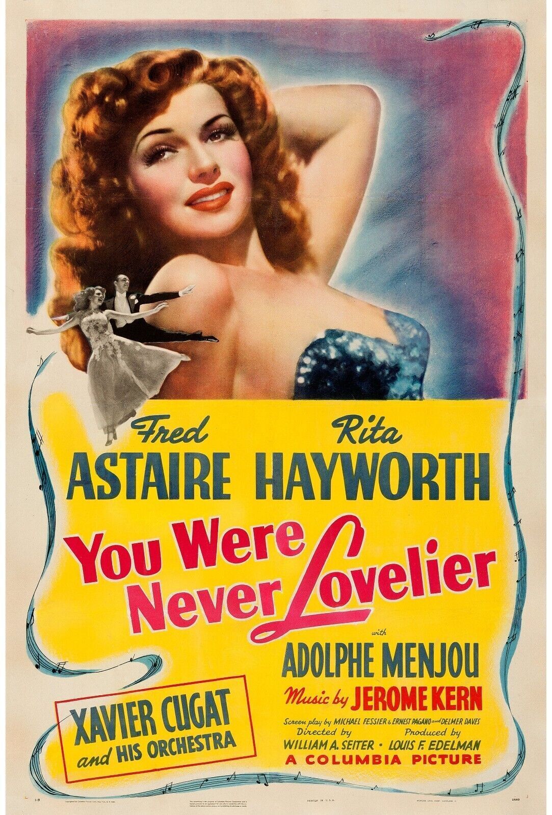 O YOU MY CHARMING, RITA HAYWORTH, 1942, Repro vintage cinema poster, HQ