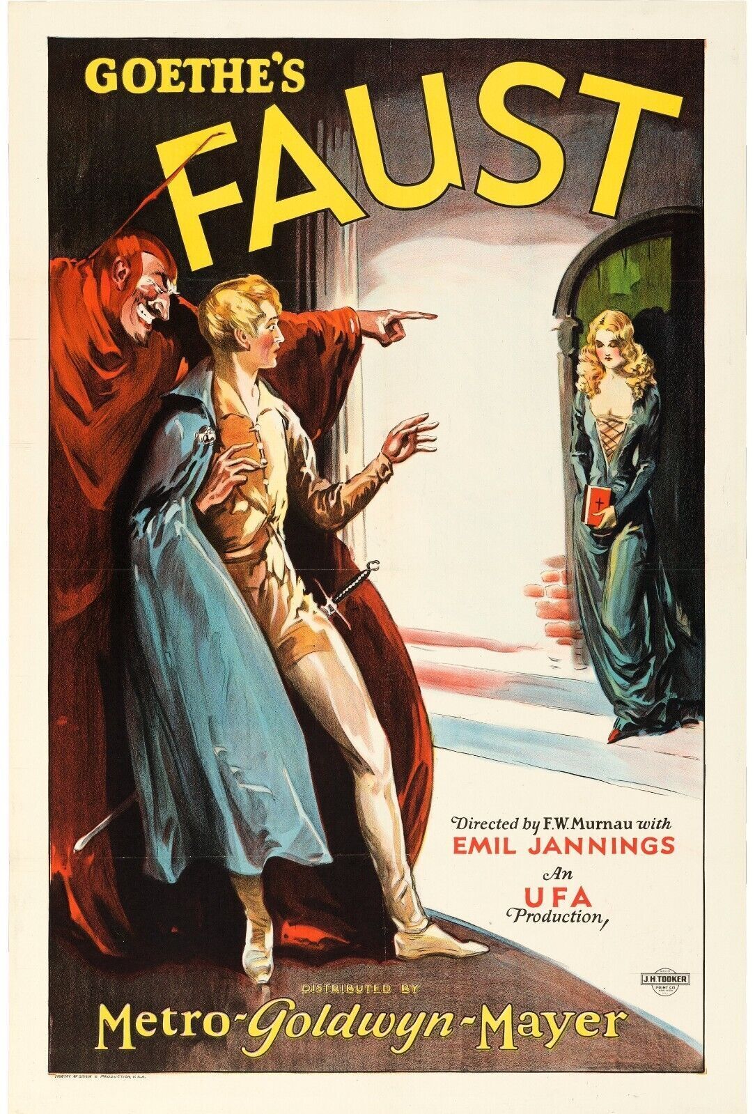 FAUST UNE LÉGENDE, EMIL JANNINGS, 1926, REPRO MOVIE POSTER, VINTAGE, HQ