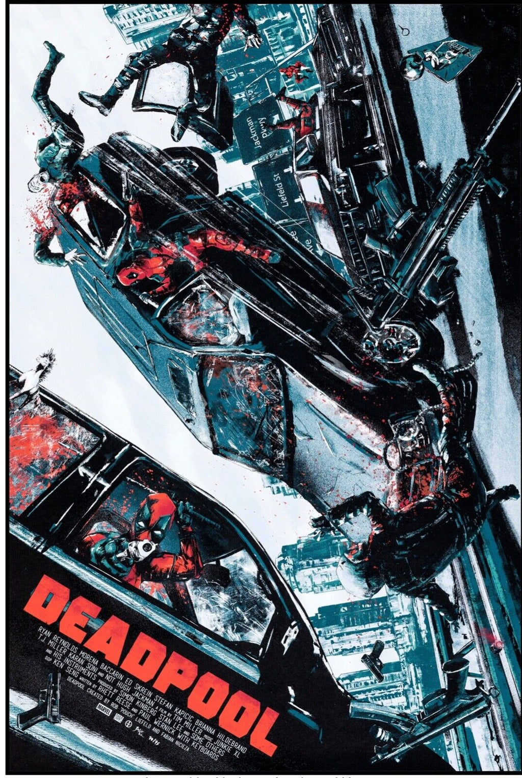 DEADPOOL, RYAN REYNOLDS, 2016, REPRO MOVIE POSTER, VINTAGE, HQ