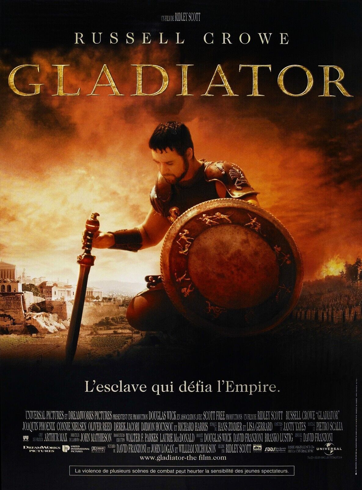 GLADIATOR, RUSSELL CROWE, REPRO AFFICHE CINEMA VINTAGE HQ