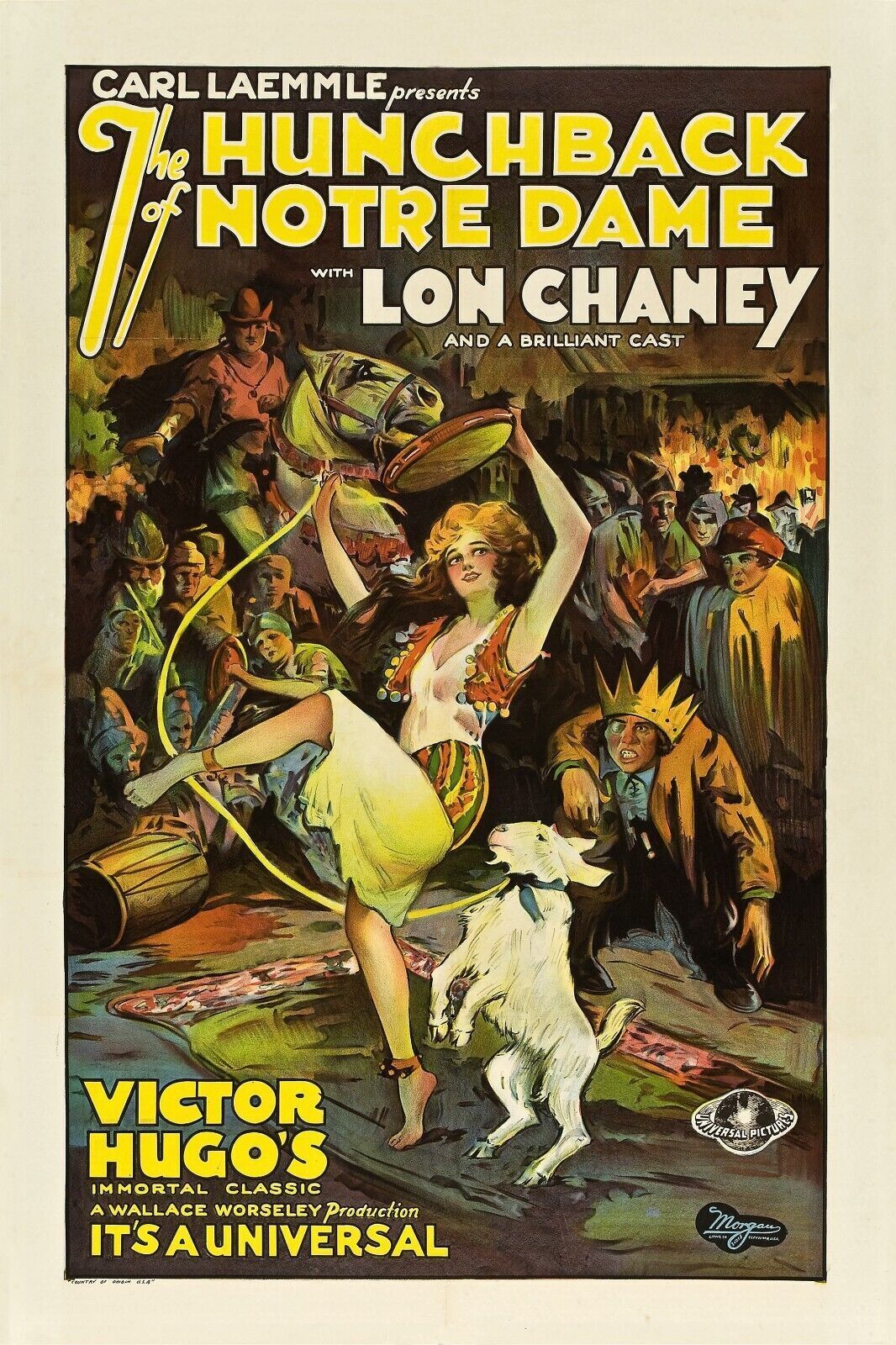 NOTRE DAME DE PARIS, THE HUNCHBACK OF NOTRE DAME, LON CHANEY, 1923, REPRO AFFICHE CINEMA