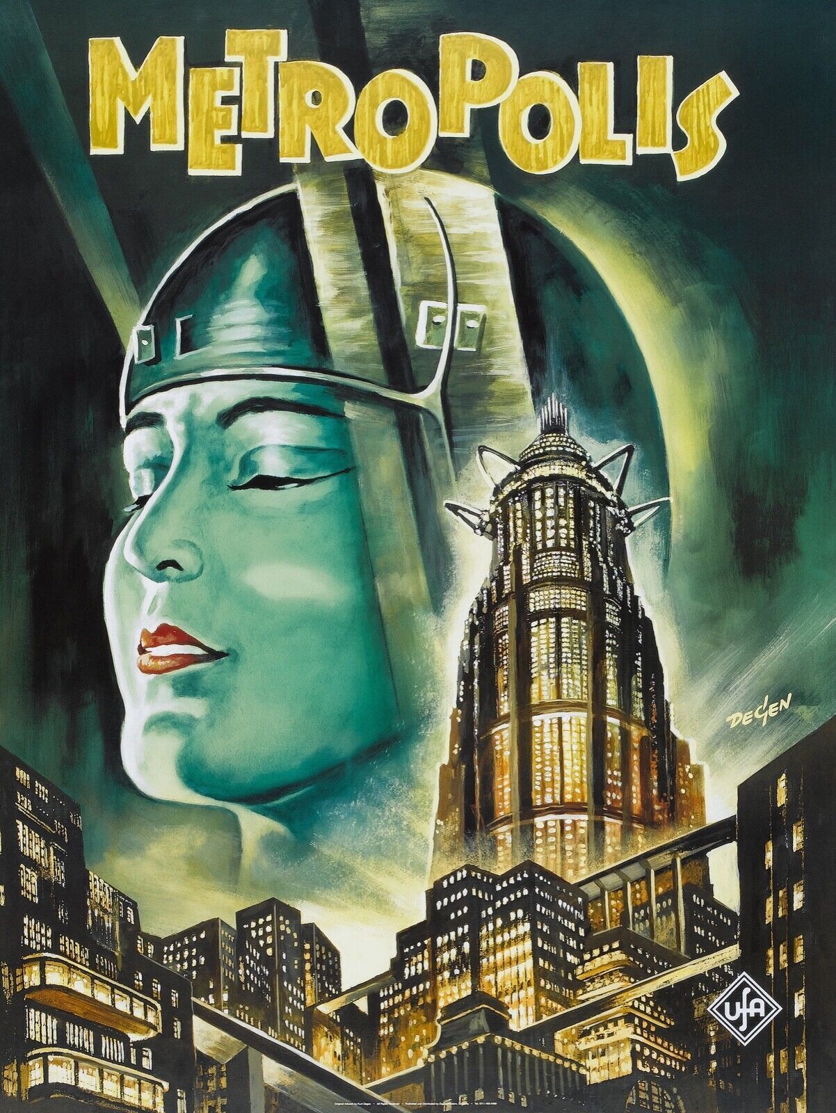 METROPOLIS, GUSTAV FRÖHLICH, FRITZ LANG, 1927, Repro Vintage Cinema Poster, HQ