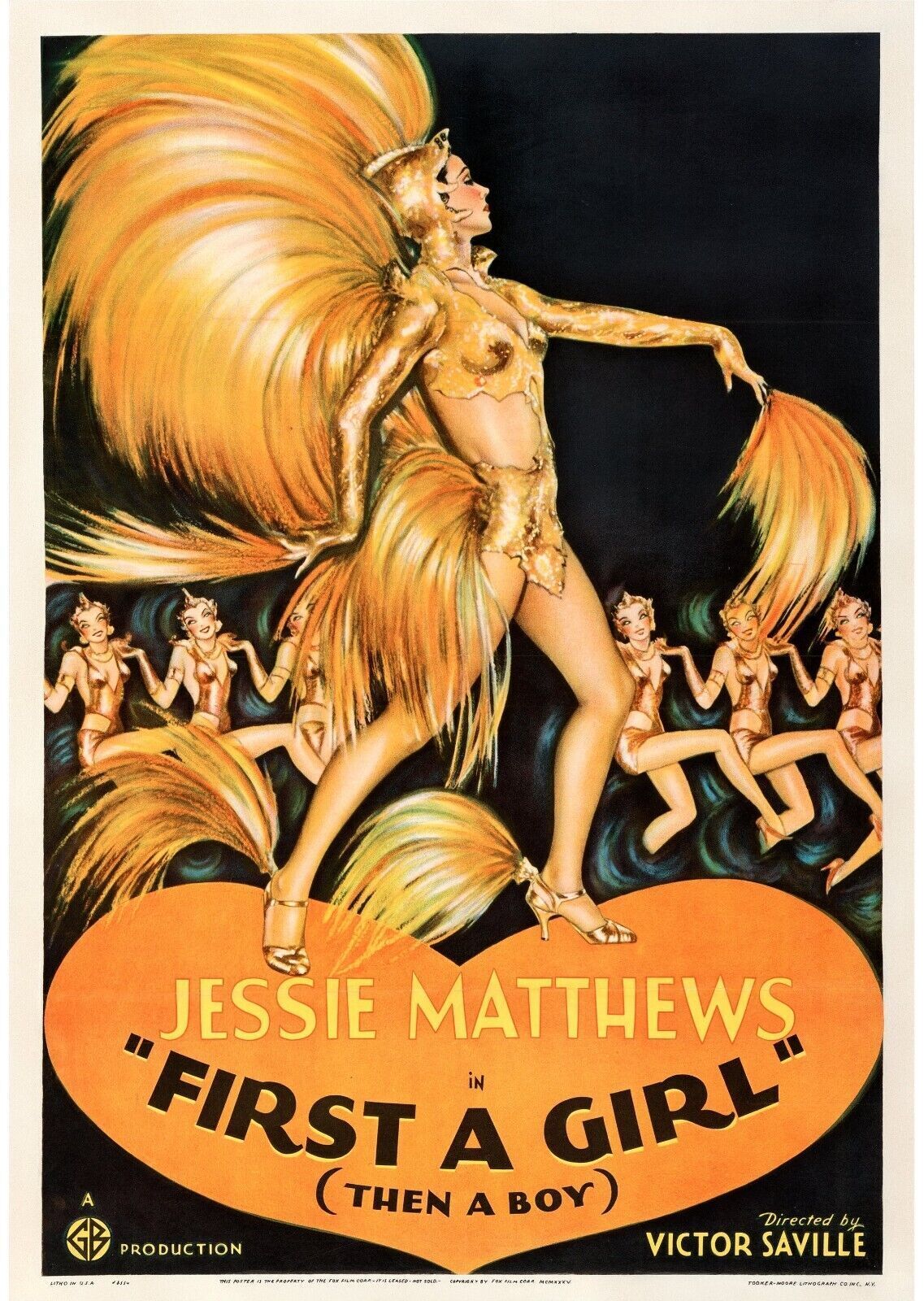 FIRST A GIRL, JESSIE MATTHEWS, 1935, REPRO MOVIE POSTER, VINTAGE, HQ