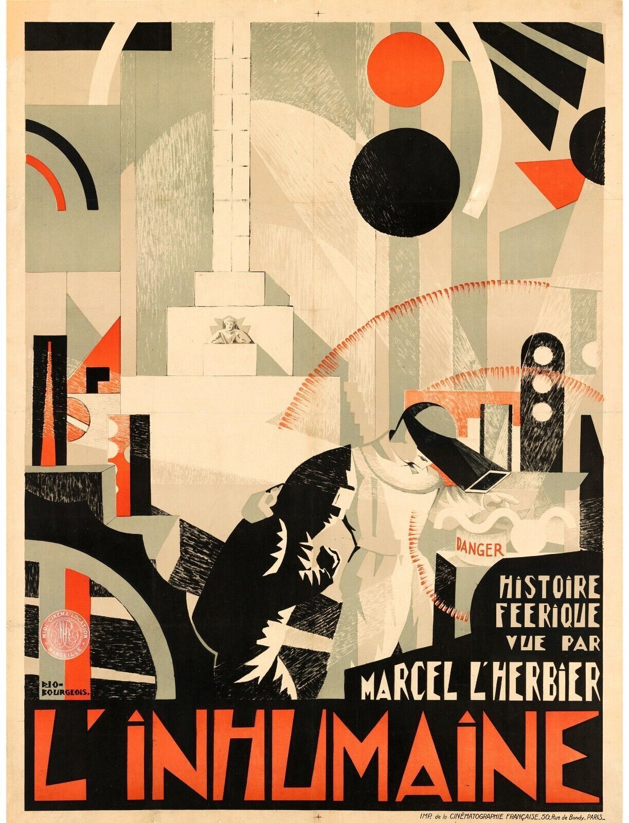 L'INHUMAINE, MARCEL L'HERBIER, 1924 REPRO AFFICHE VINTAGE CINEMA HQ