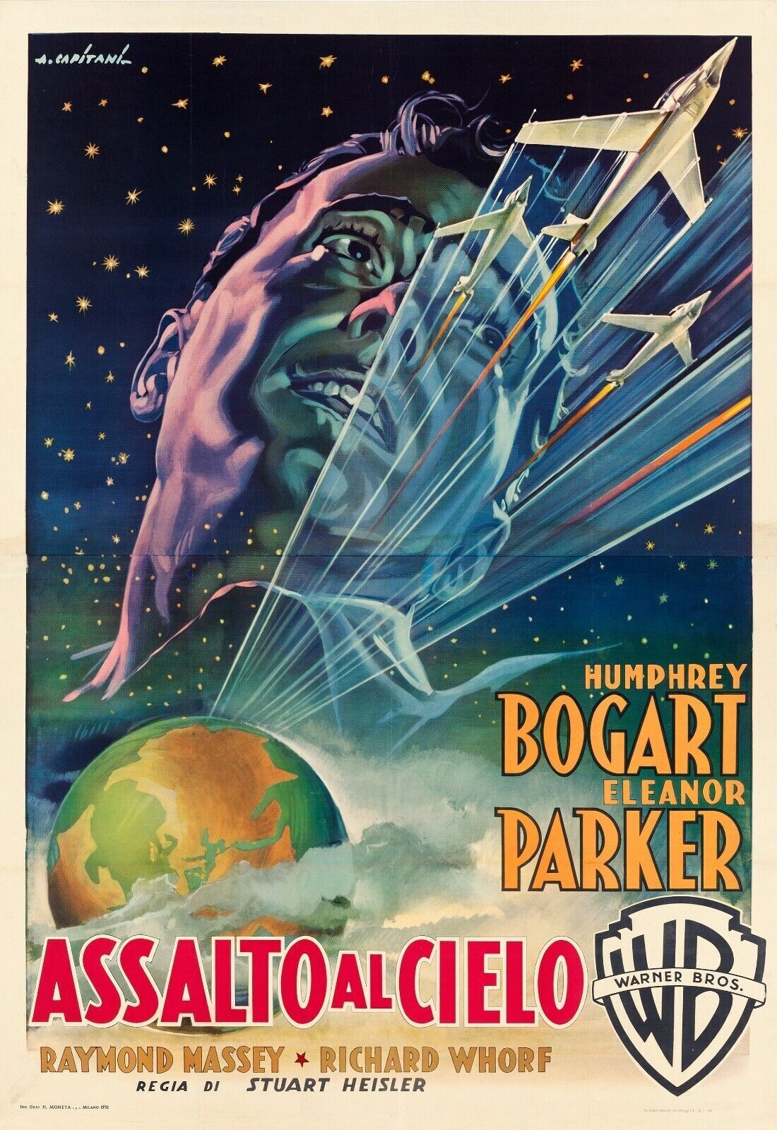 PILOTE DU DIABLE, HUMPHREY BOGART, 1950 REPRO AFFICHE VINTAGE, HQ