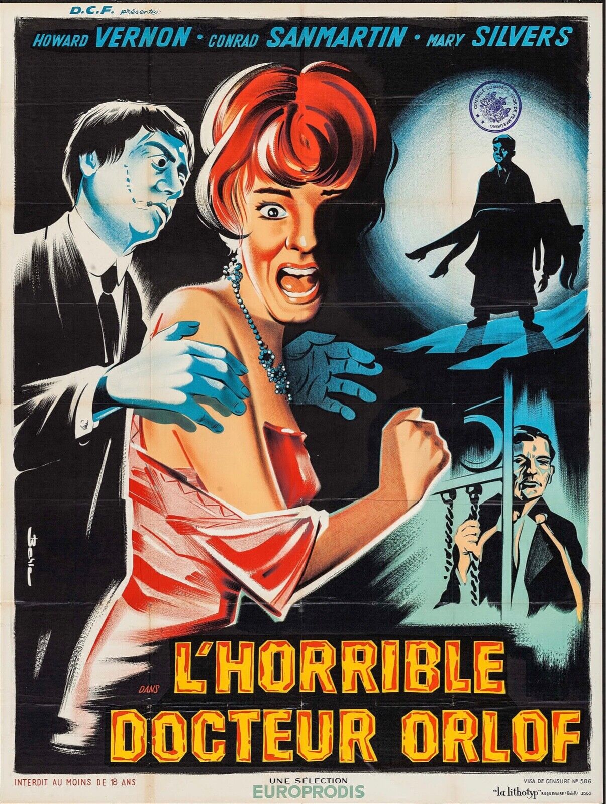 L'HORRIBLE DOCTEUR ORLOF, H. VERNON, REPRO AFFICHE CINEMA VINTAGE