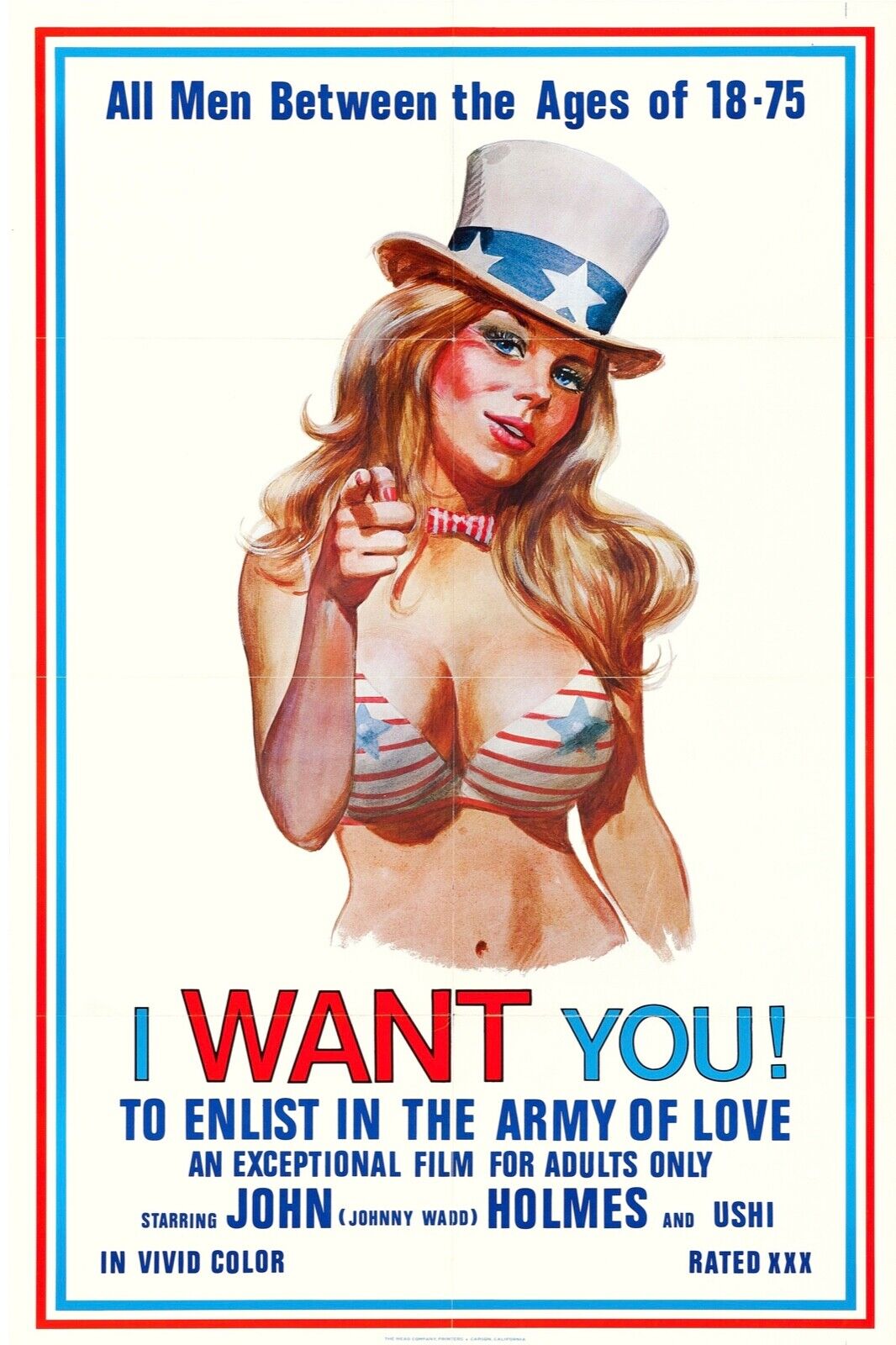 I WANT YOU, REPRO AFFICHE EROTIQUE CINEMA 50X70cm, HQ
