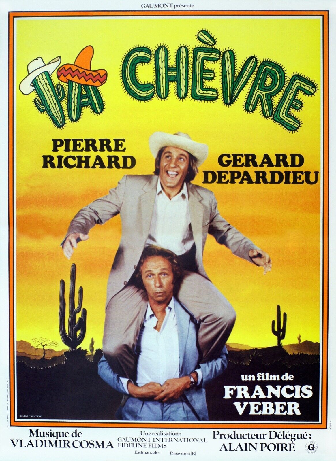 LA CHÈVRE, ÉRARD DEPARDIEU & PIERRE RICHARD, 1981, Repro affiche cinéma, VINTAGE, HQ