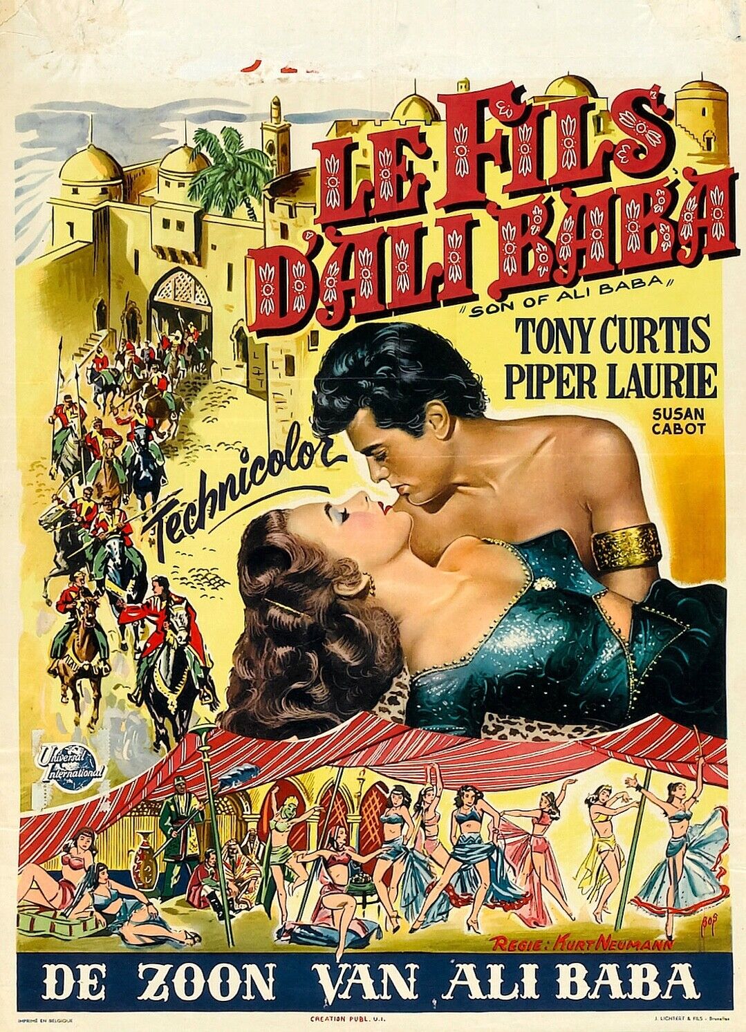LE FILS D’ALI BABA, TONY CURTIS, 1952, REPRO AFFICHE CINEMA VINTAGE, HQ