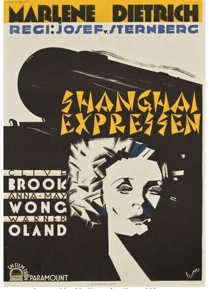 SHANGHAI EXPRESS, MARLENE DIETRICH, 1932, Repro affiche cinéma, HQ
