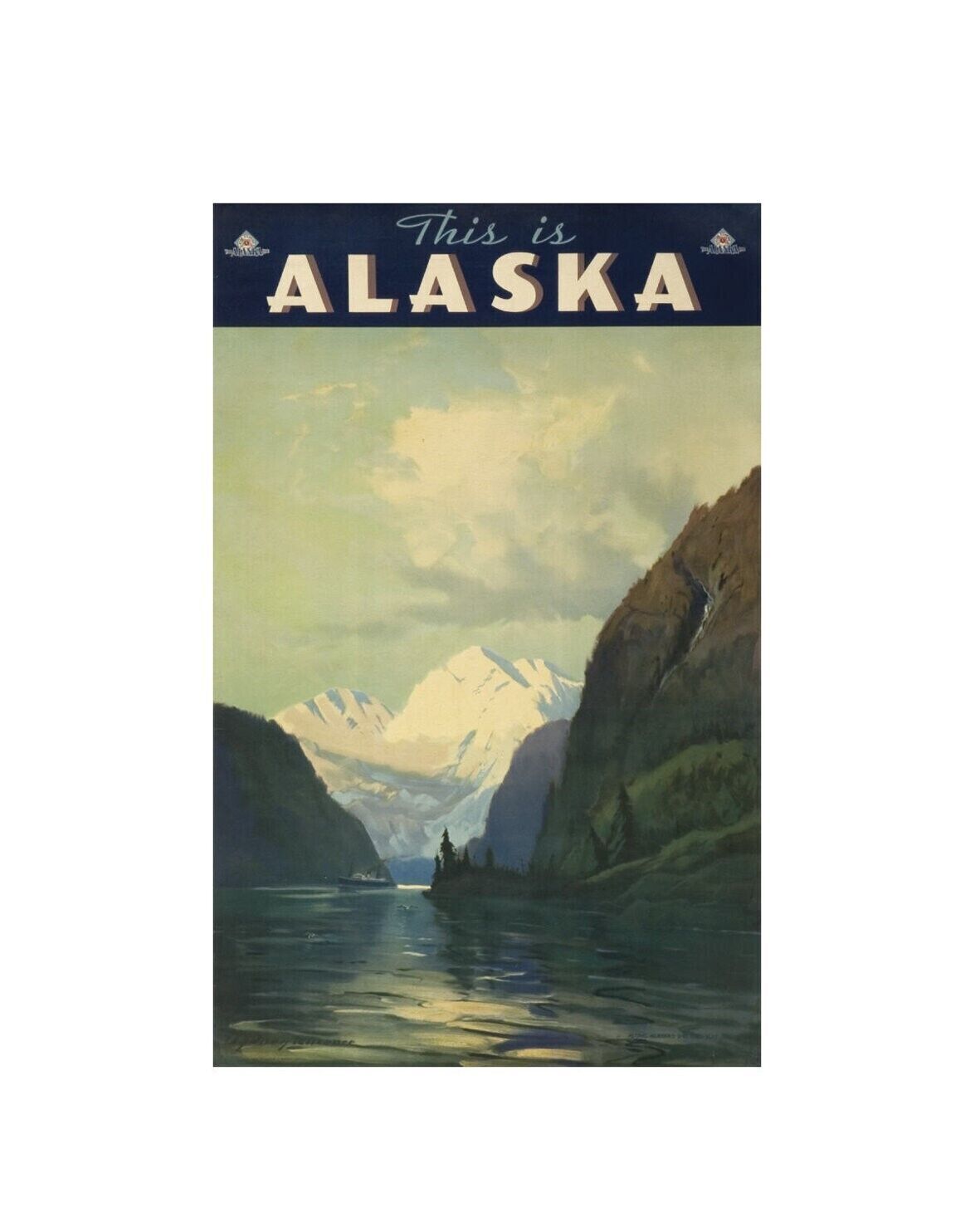 ALASKA, REPRO ADVERTISING POSTER, VINTAGE, HQ