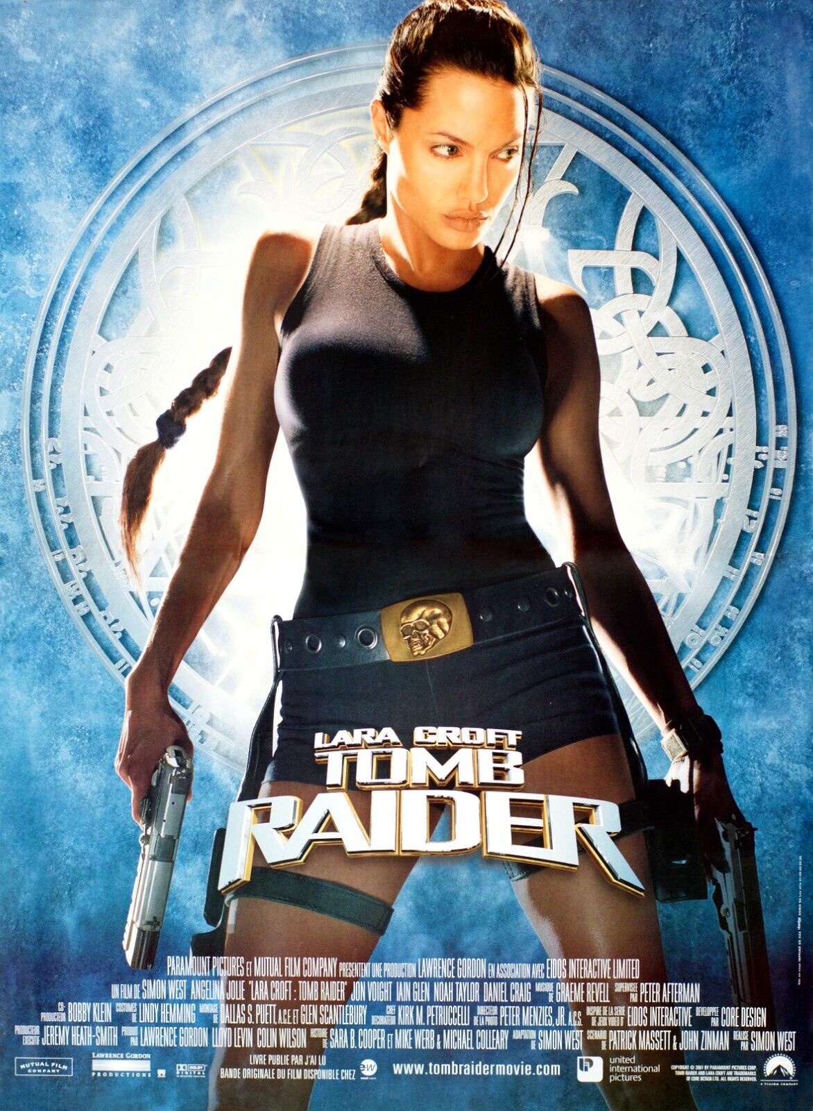 LARA CROFT: TOMB RAIDER, ANGELINA JOLIE, 2001, REPRO VINTAGE CINEMA POSTER, HQ