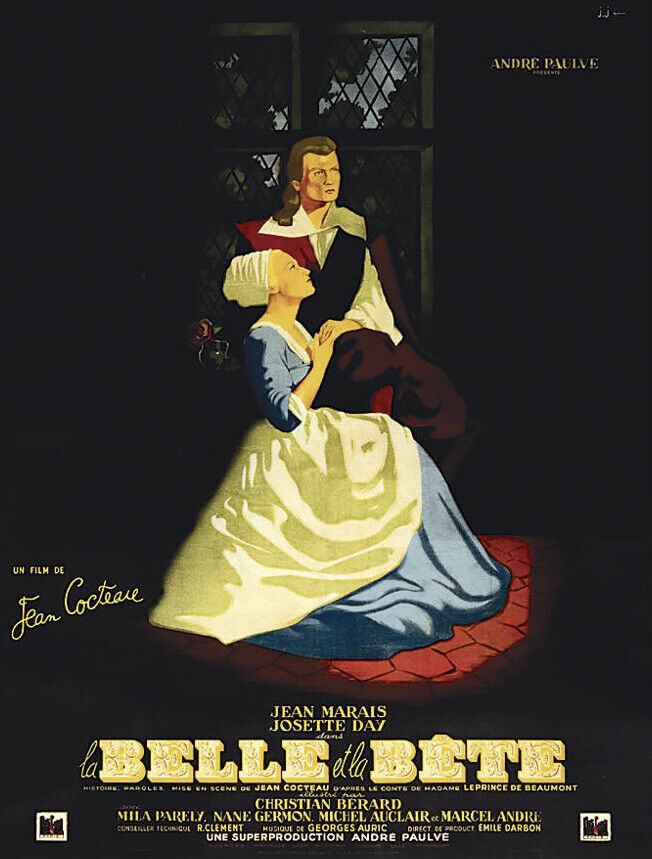 LA BELLE ET LA BETE,(BEAUTY AND THE BEAST FRENCH VERSION) JEAN MARAIS, MOVIE POSTER HQ