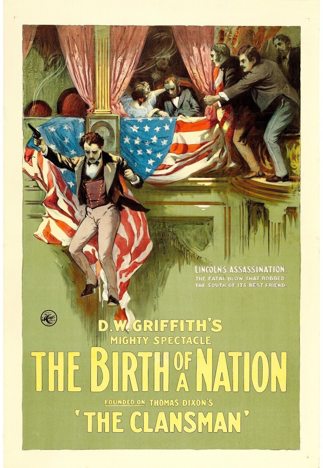 NAISSANCE D'UNE NATION, D WIGRIFFITH'S,(BIRTH OF A NATION) 1915 REPRO AFFICHE VINTAGE, HQ
