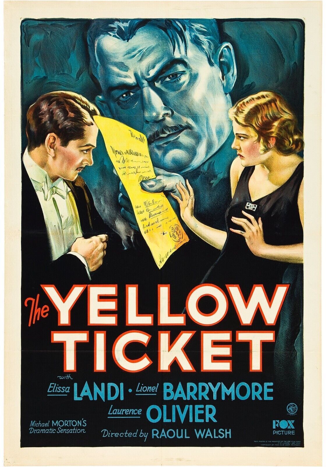 THE YELLOW PASSPORT, ELISSA LANDI, 1931, Reproduction cinema poster, VINTAGE, HQ