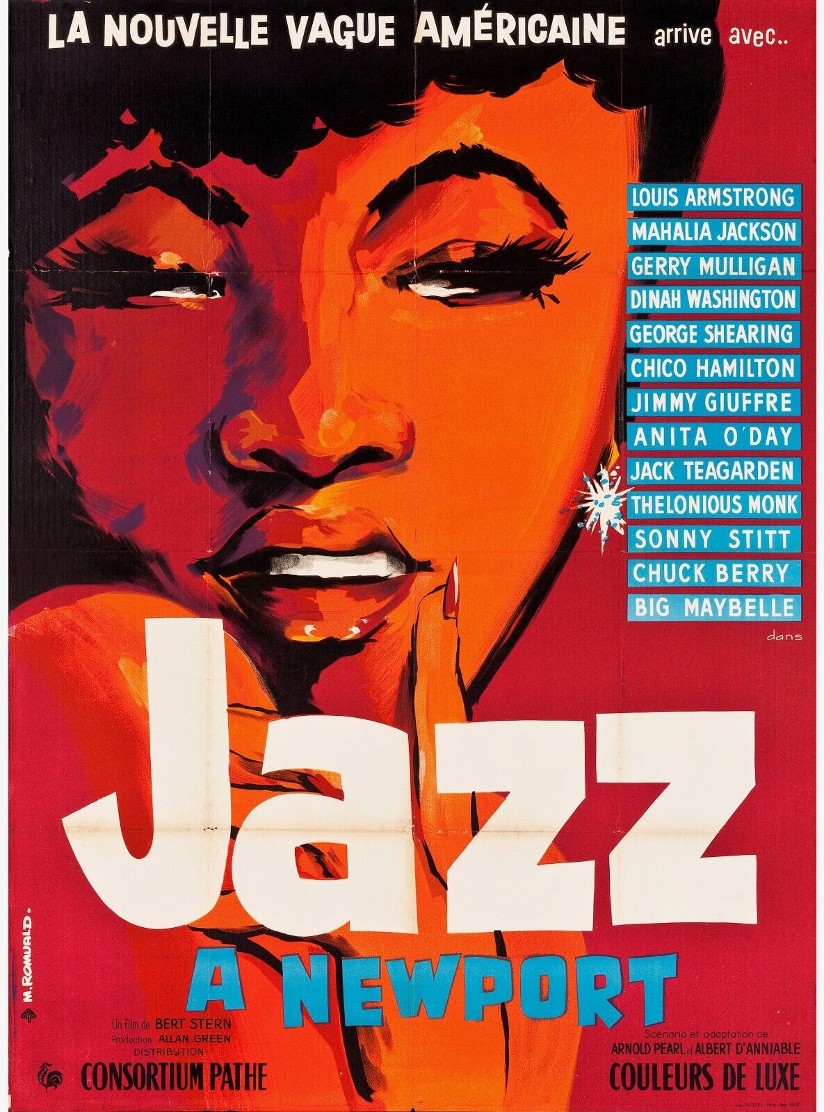JAZZ EN NEWPORT, 1954, REPRODUCCIÓN DE CARTEL MUSICAL, VINTAGE, SEDE CALIENTE