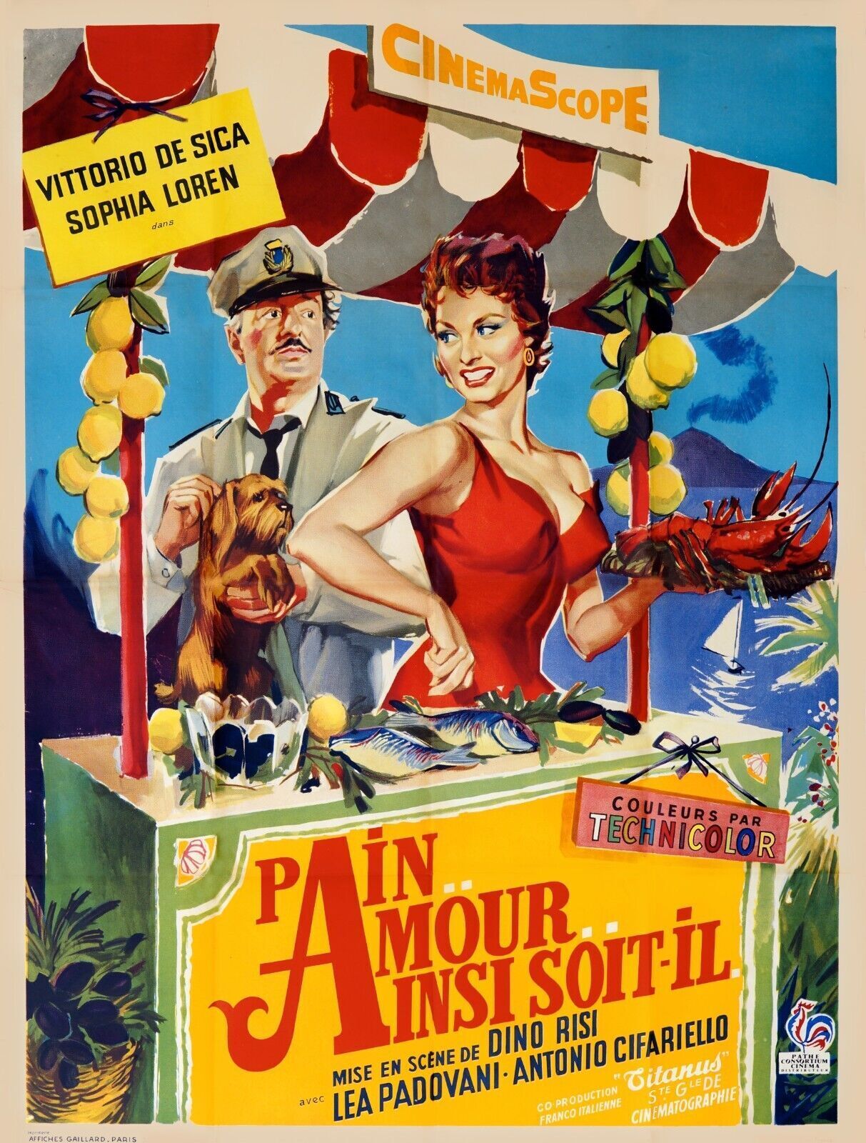 PAIN AMOIR AINSI SOIT-IL, VITTORIO DE SICA, 1953, Repro affiche cinéma VINTAGE, HQ