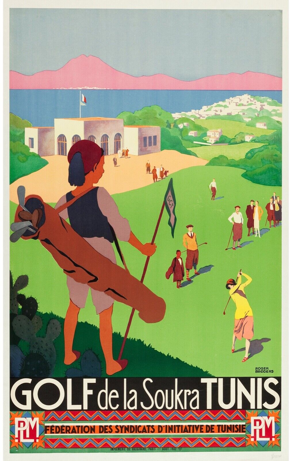 GOLF DE LA SOUKRA, TUNIS, REPRO POSTER PUBLICITAIRE VINTAGE, HQ.