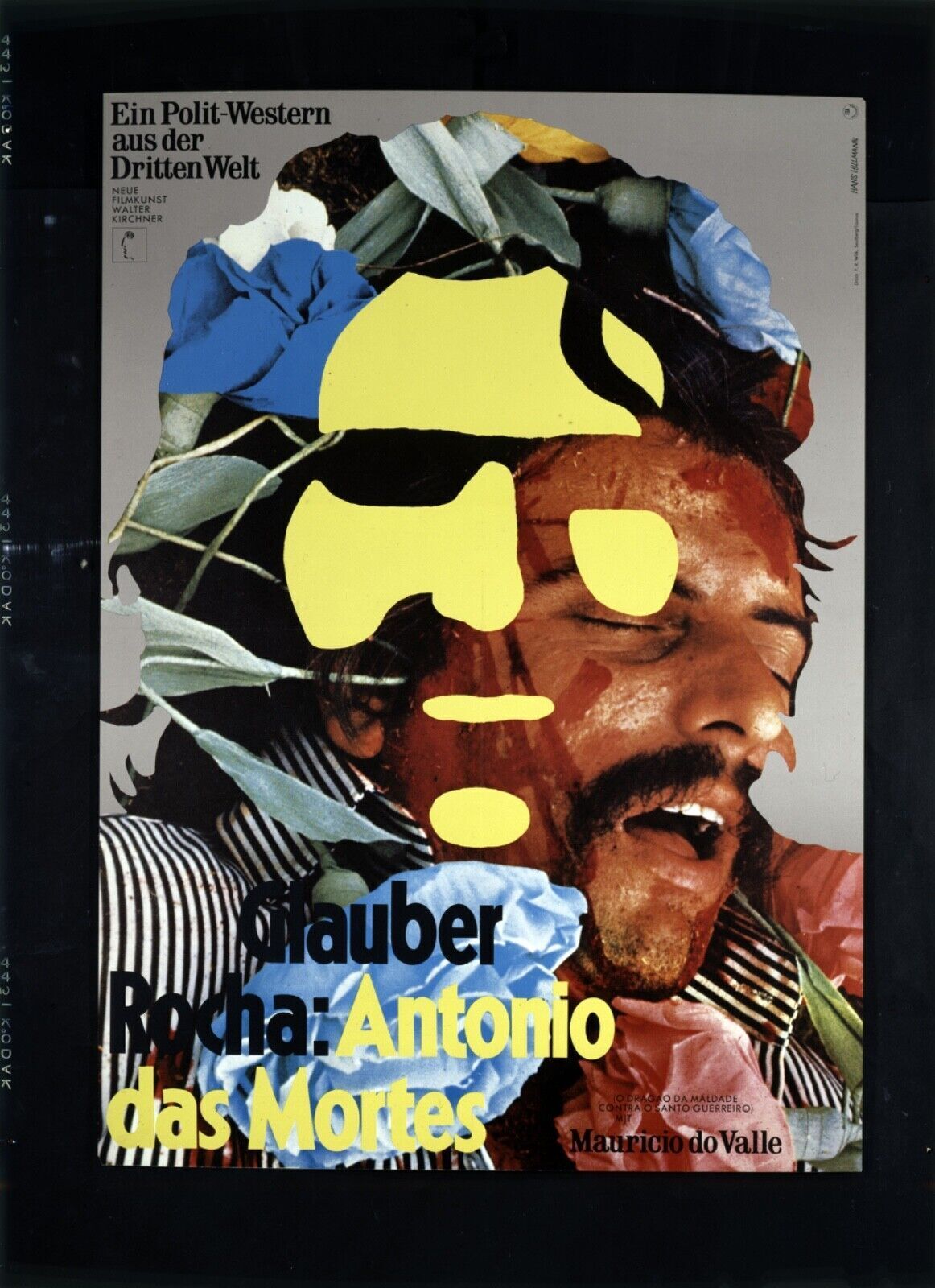 GLAUBER ROCHA, década de 1960, REPRODUCCIÓN DE CARTEL DE PELÍCULA, VINTAGE, HQ.