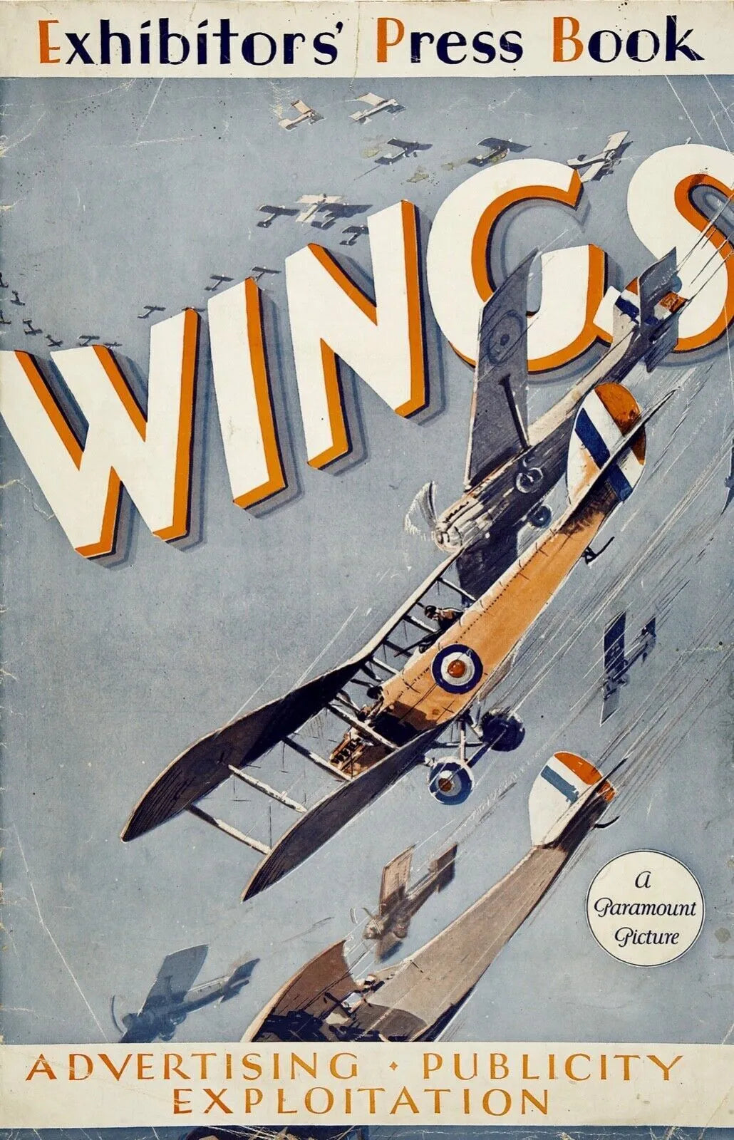 WINGS LOT, 1927, PLANES - REPRO VINTAGE CINEMA POSTER, HQ