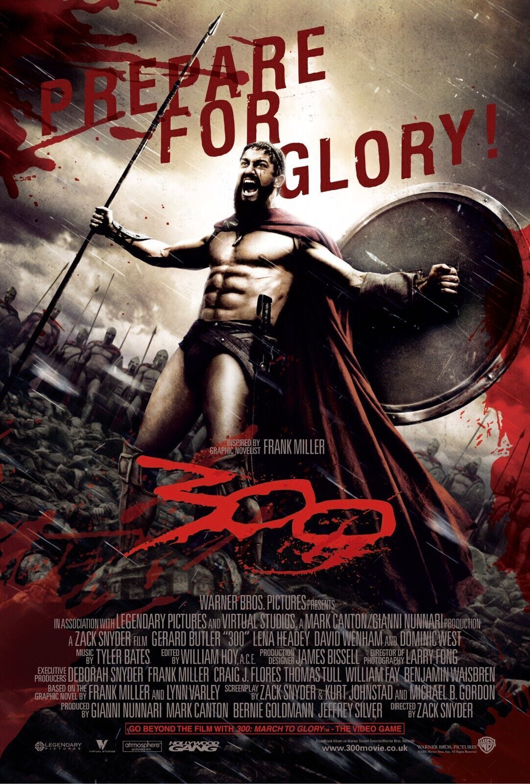 300, GERARD BUTLER, 2006, REPRO MOVIE POSTER, VINTAGE, HQ