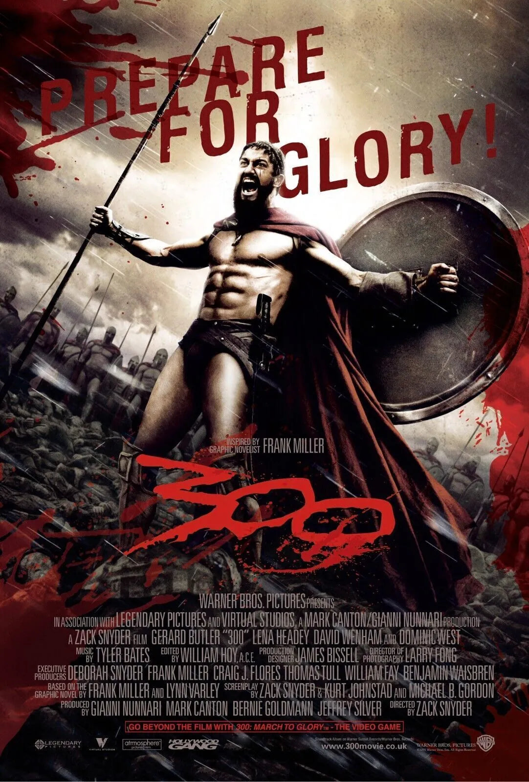 300, GERARD BUTLER, 2006, REPRO MOVIE POSTER, VINTAGE, HQ