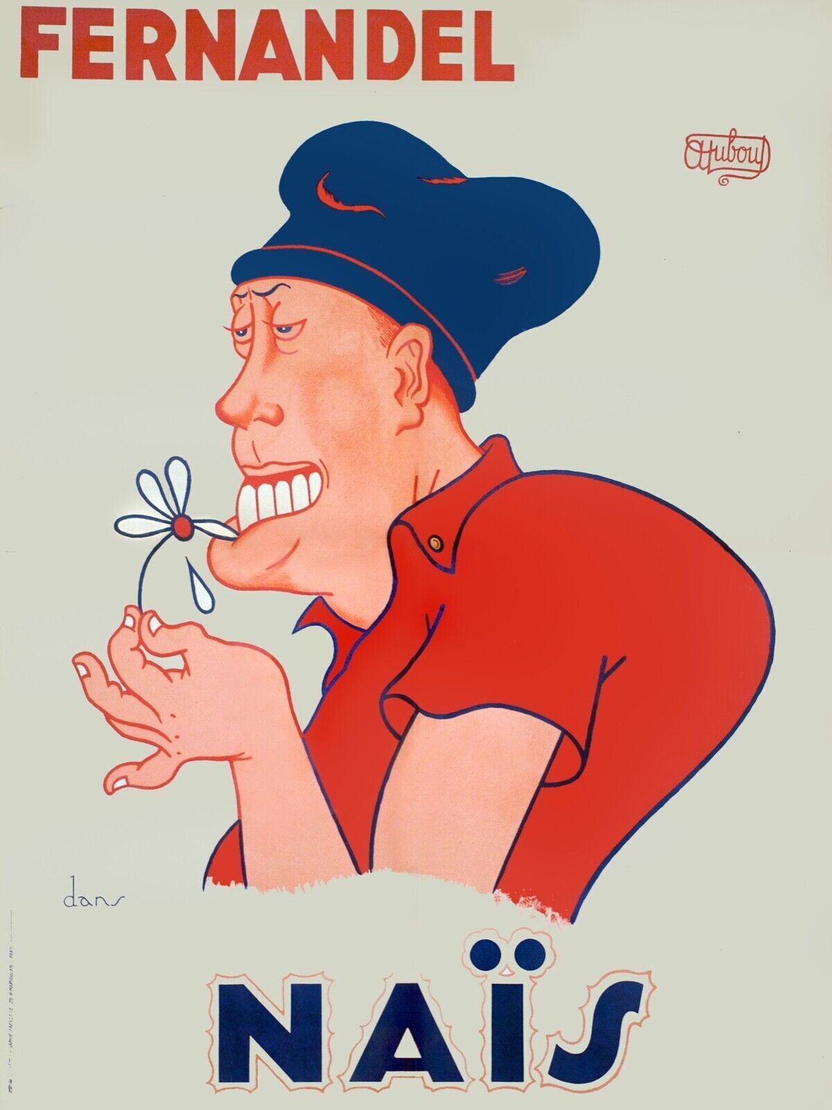 NAÏS, FERNANDEL, PAGNOL, REPRO VINTAGE CINEMA POSTER, HQ