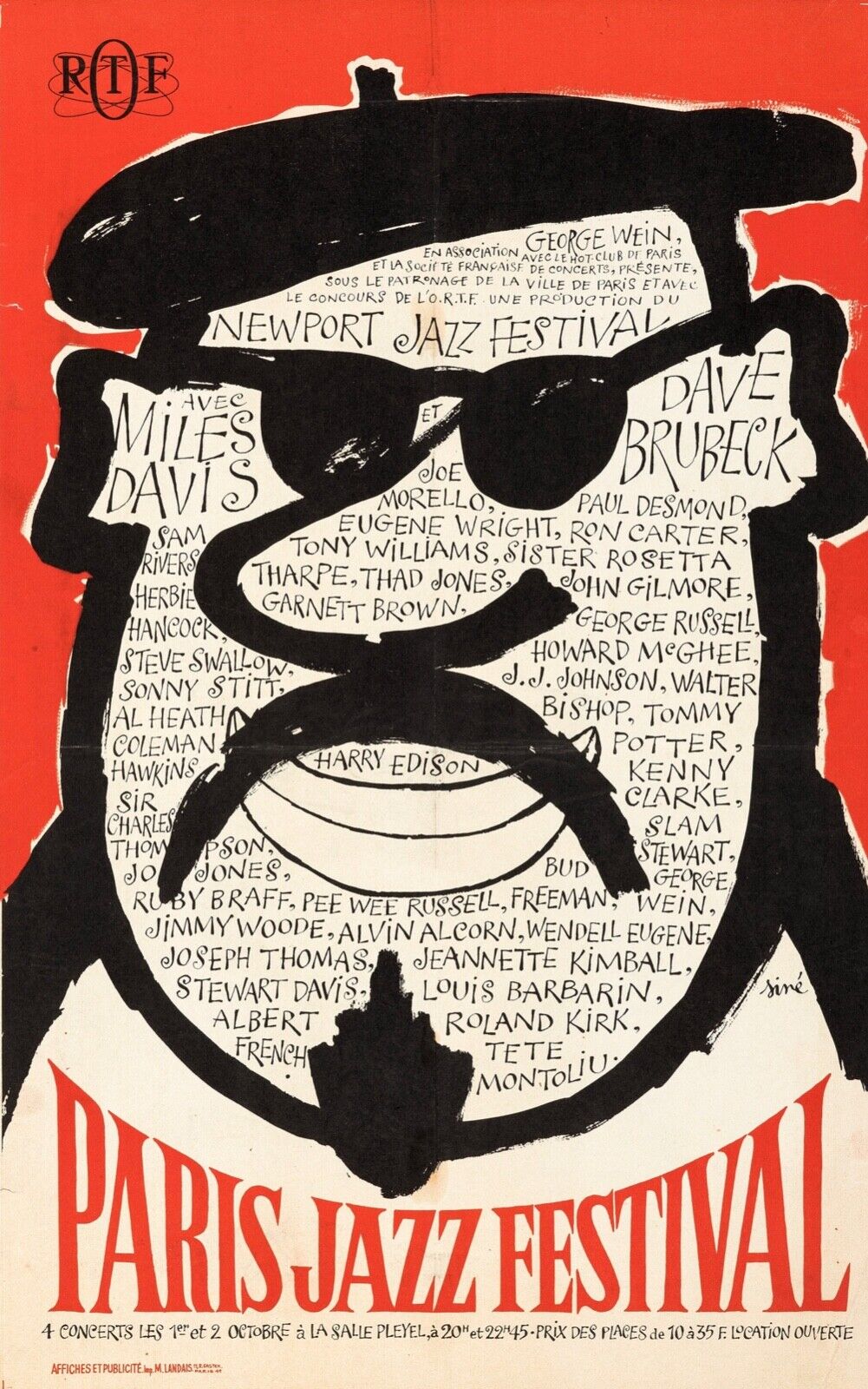 PARIS JAZZ FESTIVAL, REPRO AFFICHE MUSIQUE VINTAGE, HQ