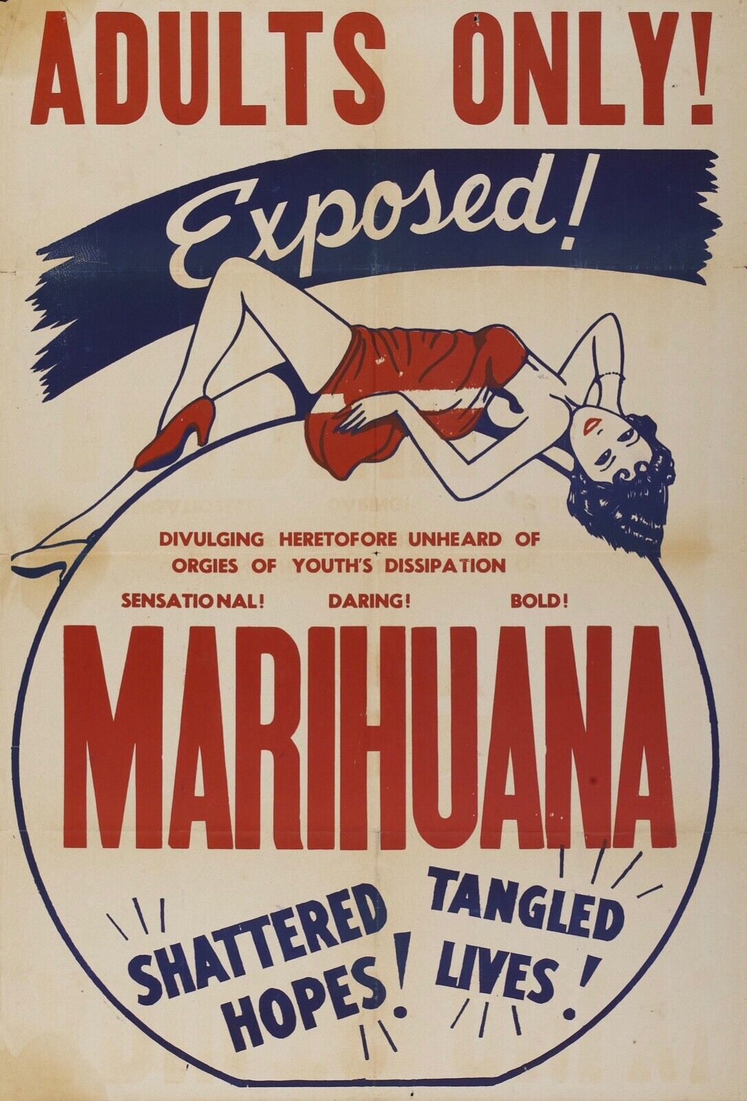 MARIHUANA, Repro Affiche Publicité Vintage, HQ