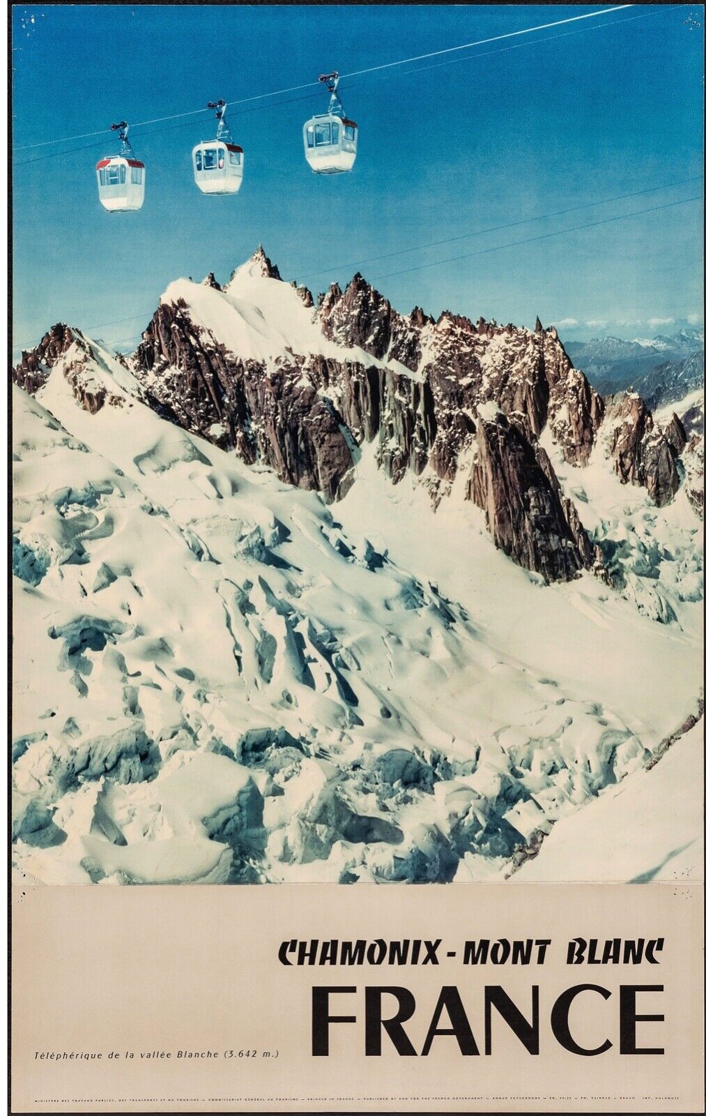 CHAMONIX, MONT-BLANC, REPRO AFFICHE VOYAGE VINTAGE
